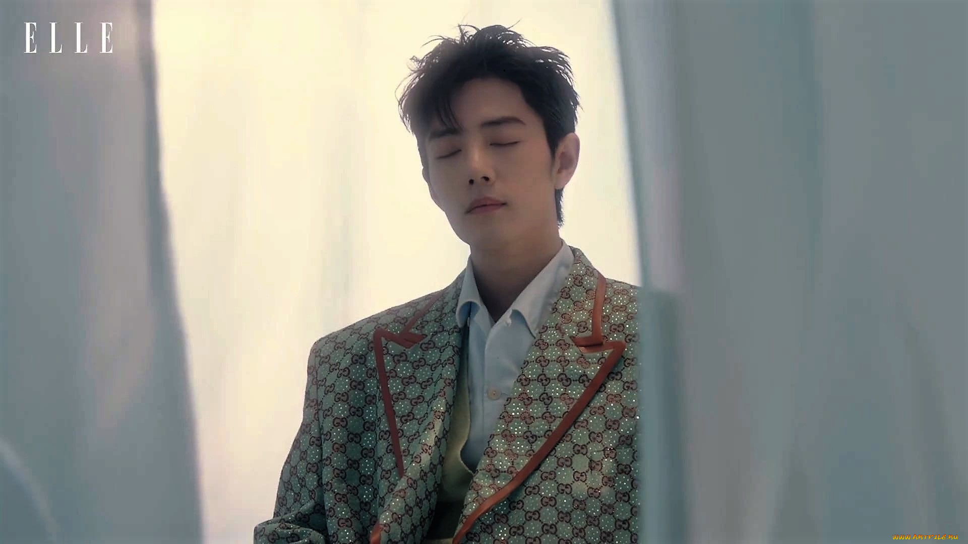 мужчины, xiao, zhan, актер, пиджак, шторы