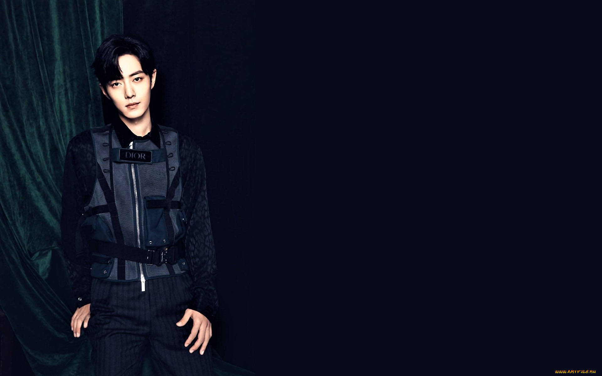 мужчины, xiao, zhan, актер, куртка, шторы