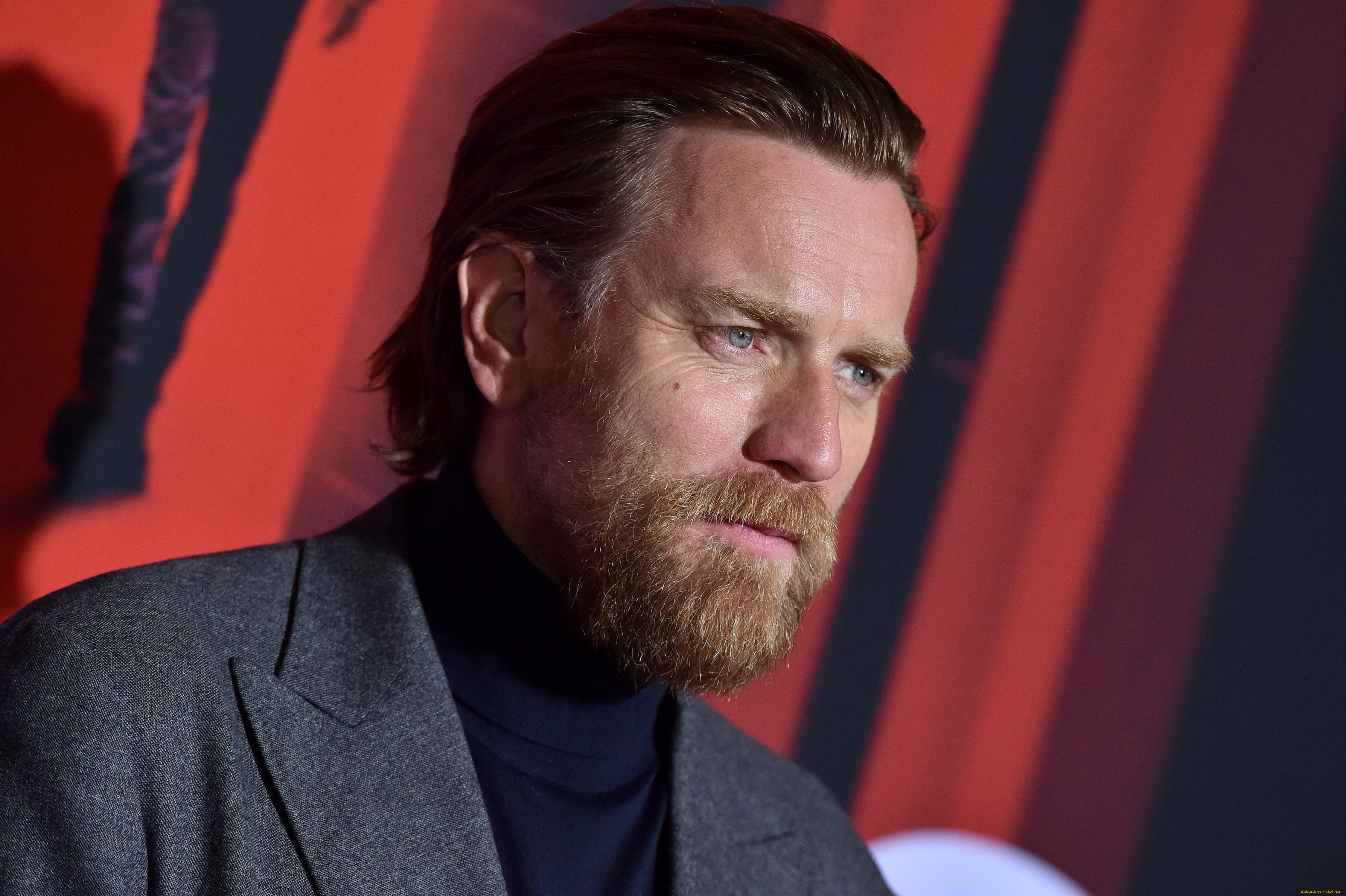 мужчины, ewan, mcgregor, актер, борода, пиджак