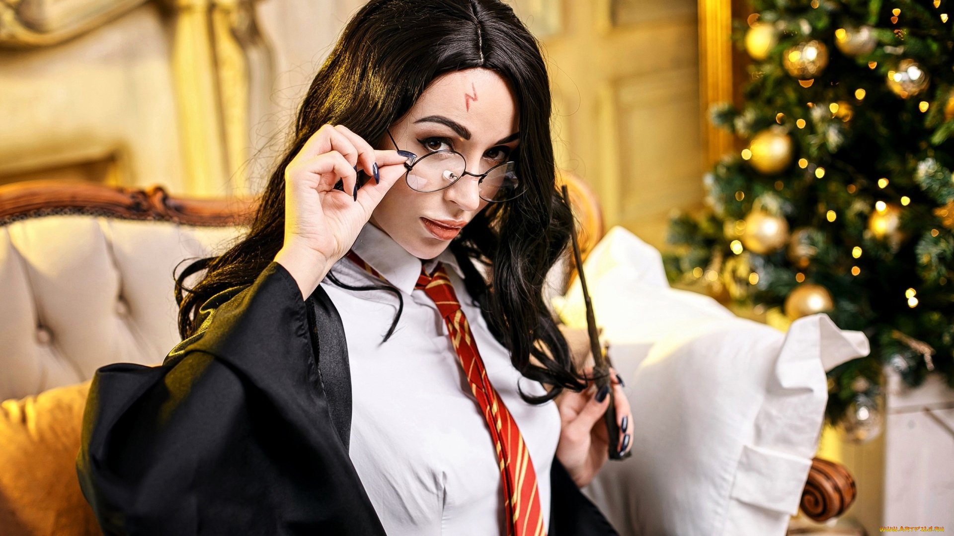 девушки, valery, himera, , lera, himera, образ, костюм, гарри, поттер, ёлка, палочка