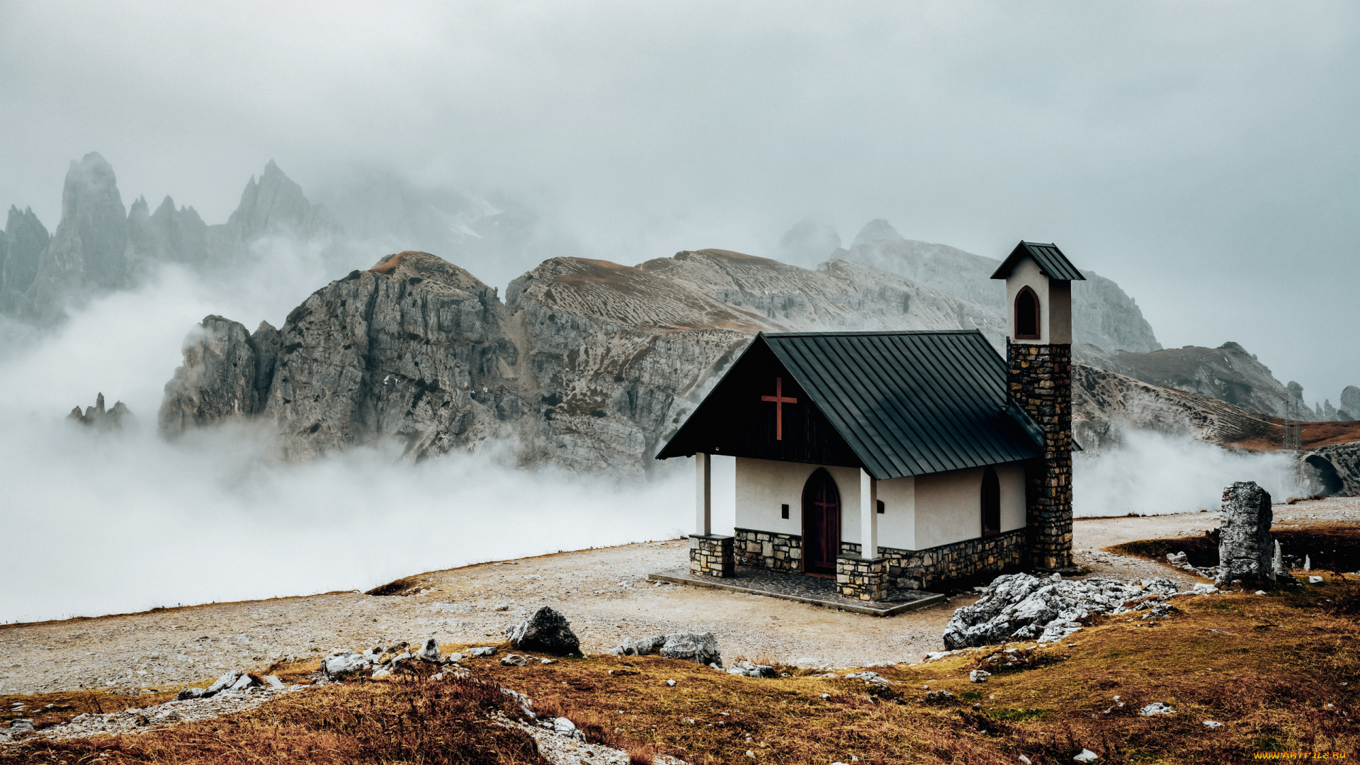 города, -, католические, соборы, , костелы, , аббатства, пейзаж, церковь, в, горах, часовня, сельская, местность, природа