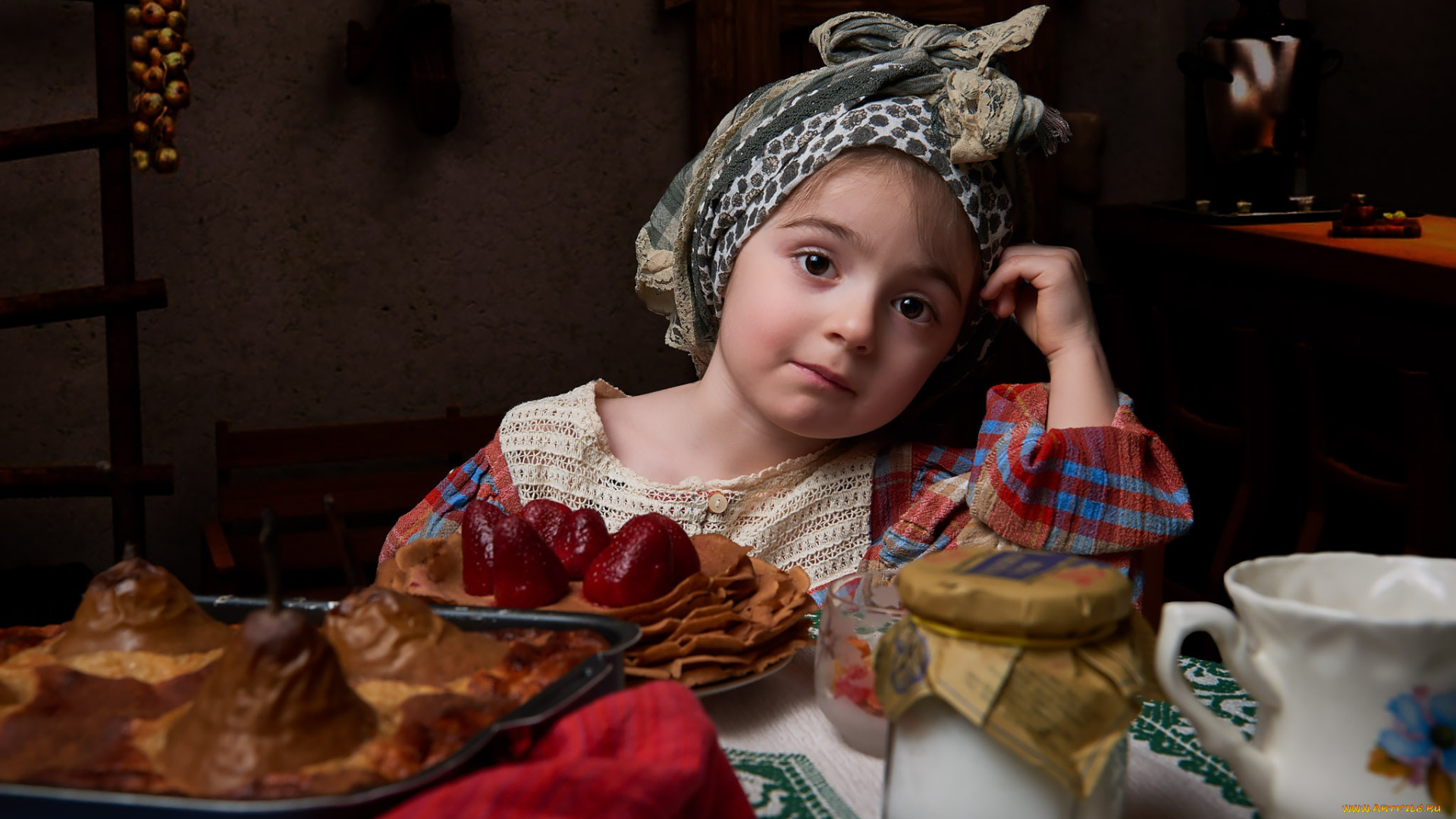 разное, дети, девочка, костюм, стол, еда