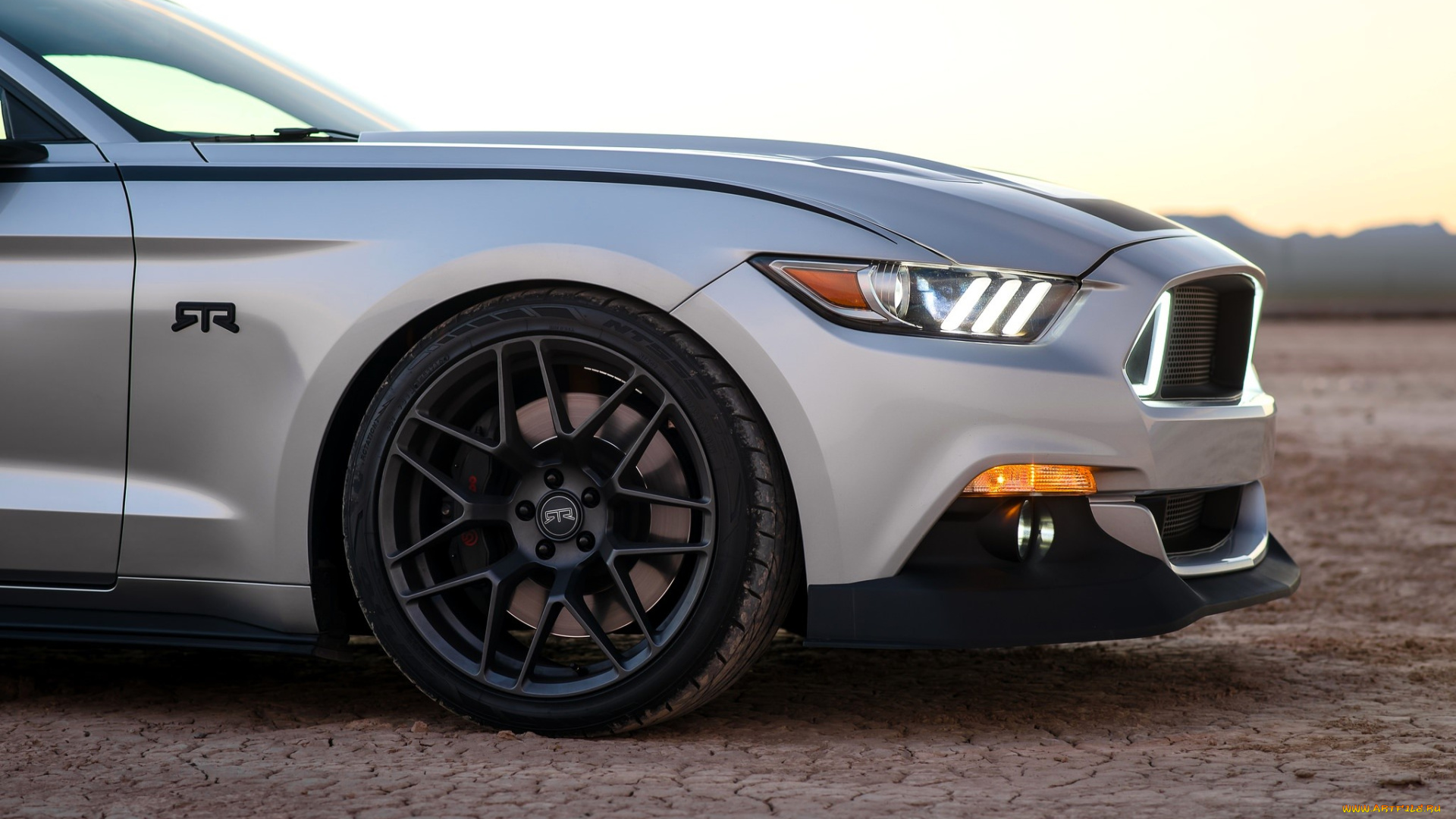ford, mustang, rtr, автомобили, фрагменты, автомобиля, белый, пустыня, горы