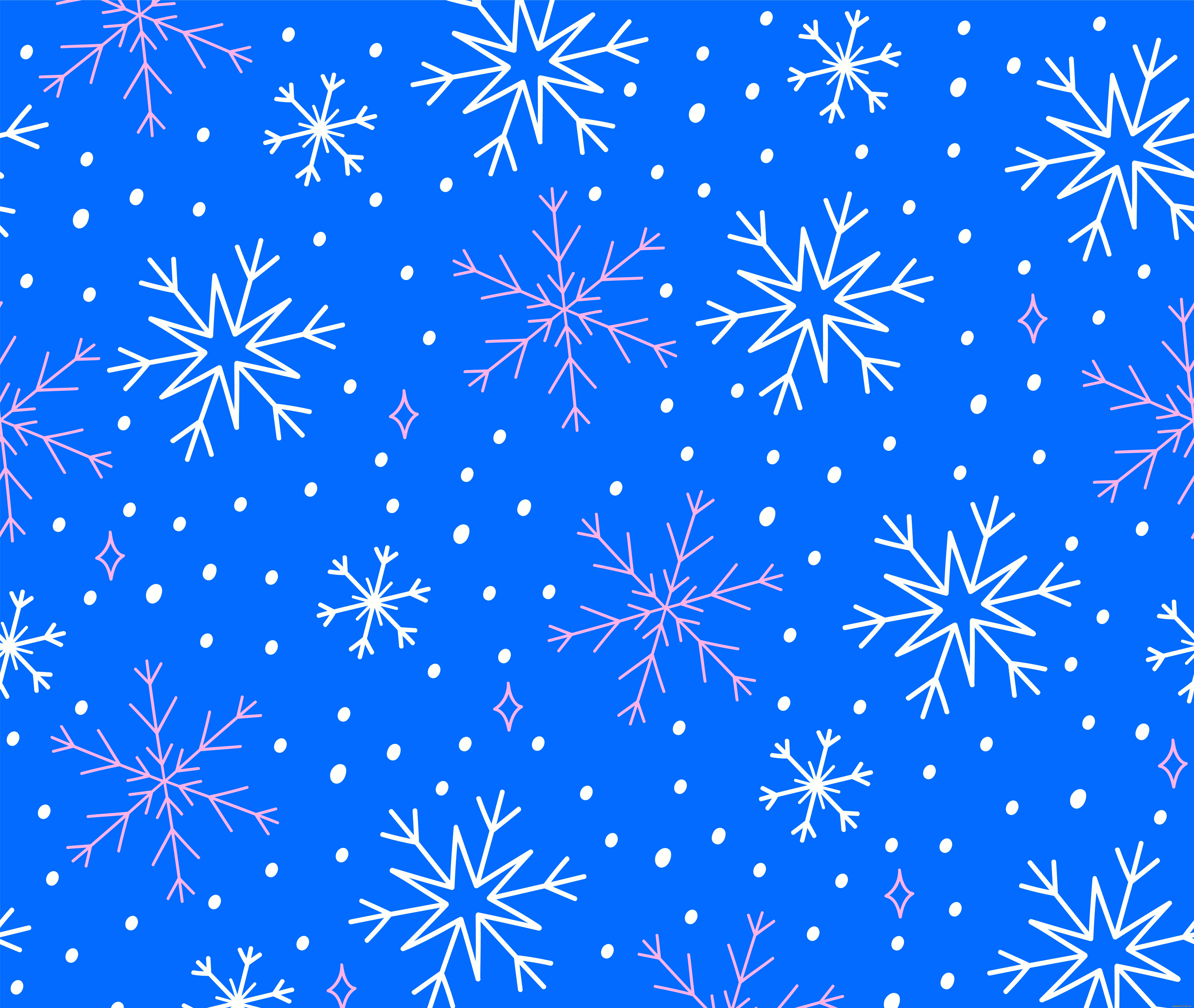 праздничные, снежинки, и, звёздочки, снежинки, снег, голубой, фон