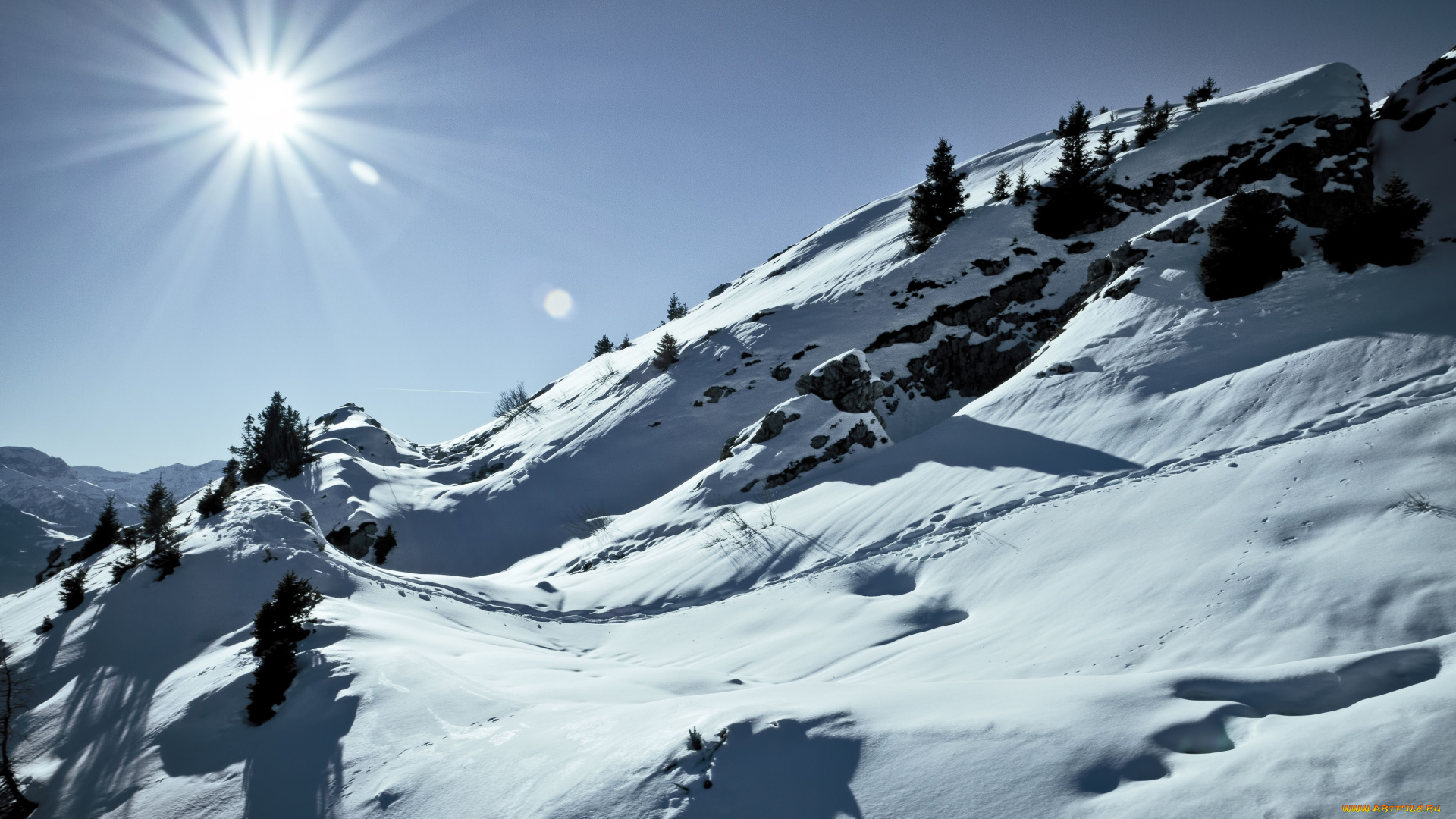 природа, зима, снег