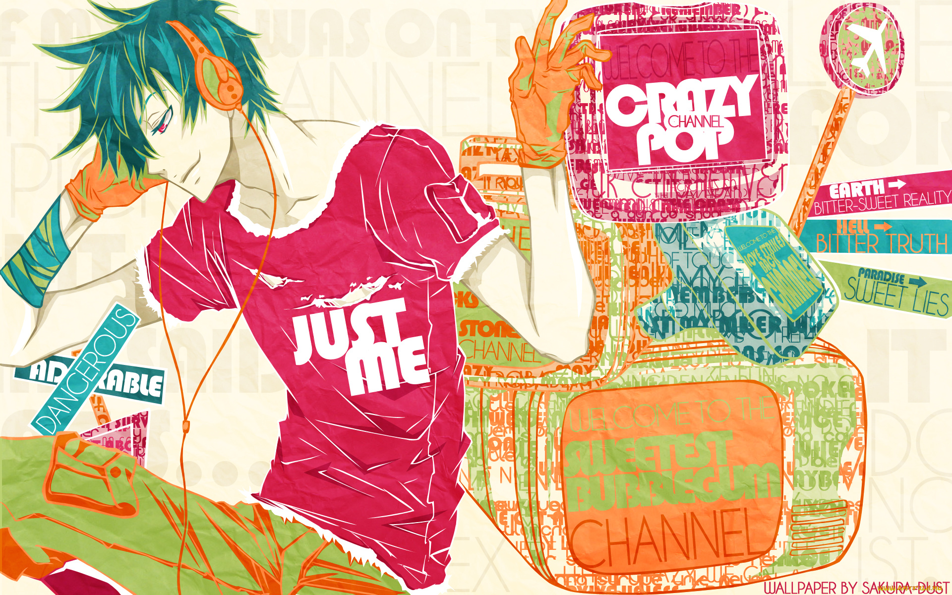 karneval, аниме, наушники, парень