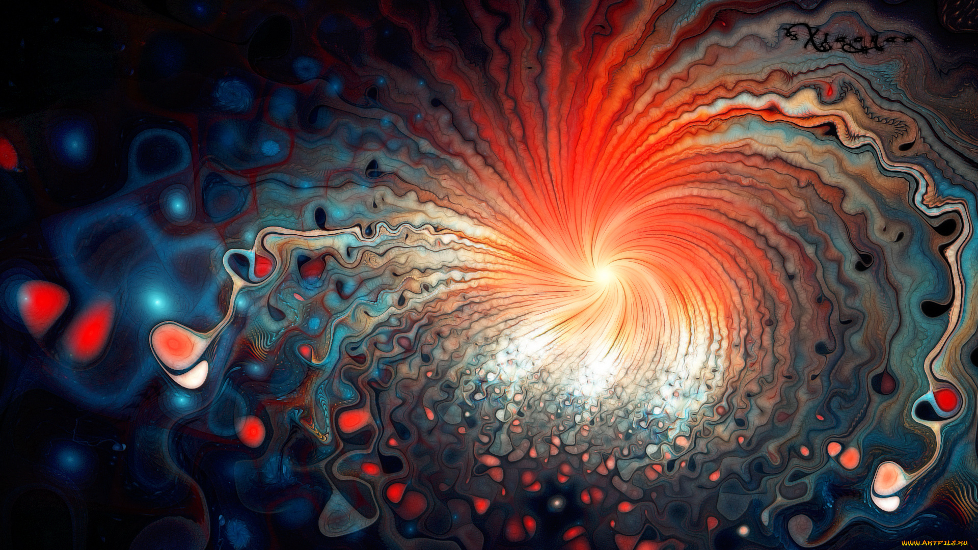 3д, графика, abstract, абстракции, спираль, цвета, узор, фон