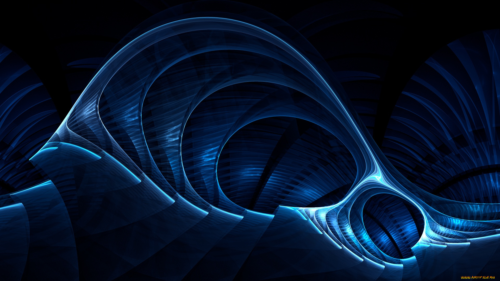 3д, графика, fractal, фракталы, фон, цвета, линии, темный, изгибы, узор