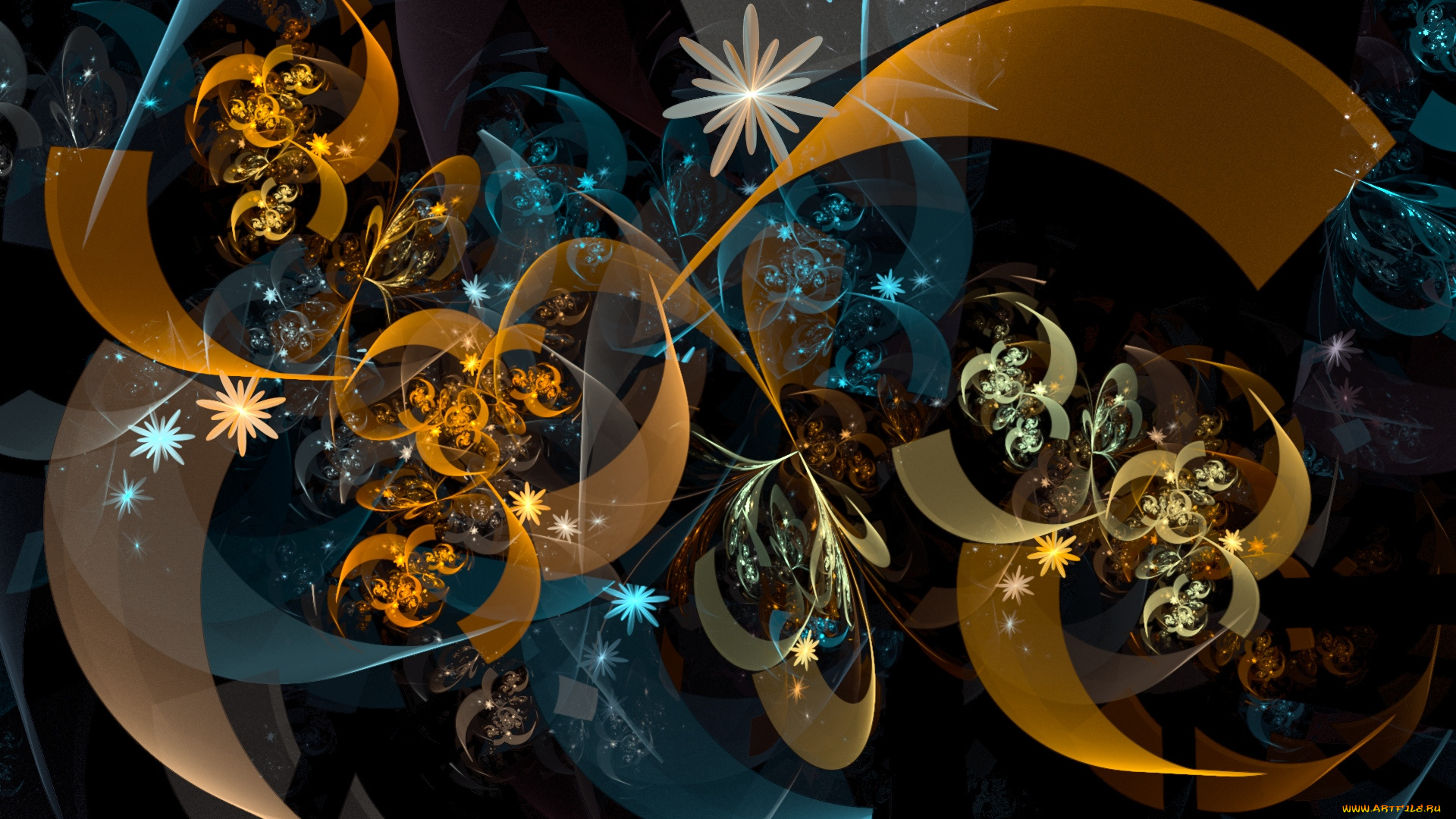 3д, графика, fractal, фракталы, фон, цвета, линии, темный, изгибы, узор