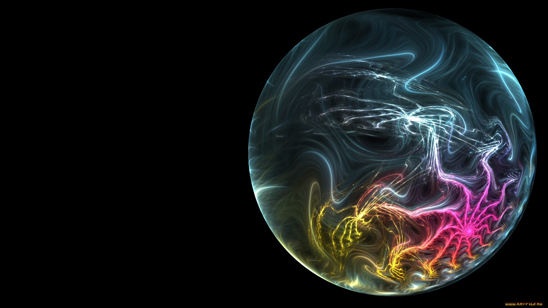 3д, графика, fractal, фракталы, узор, изгибы, линии, фон