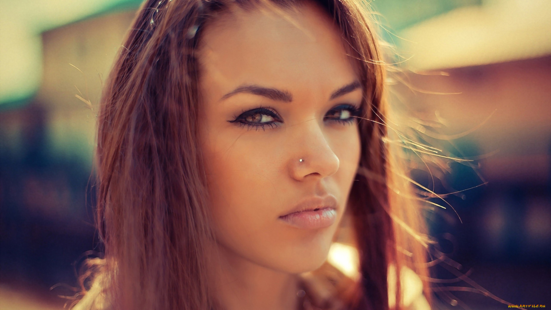 Natali, Danish, девушки, лицо, пирсинг, взгляд