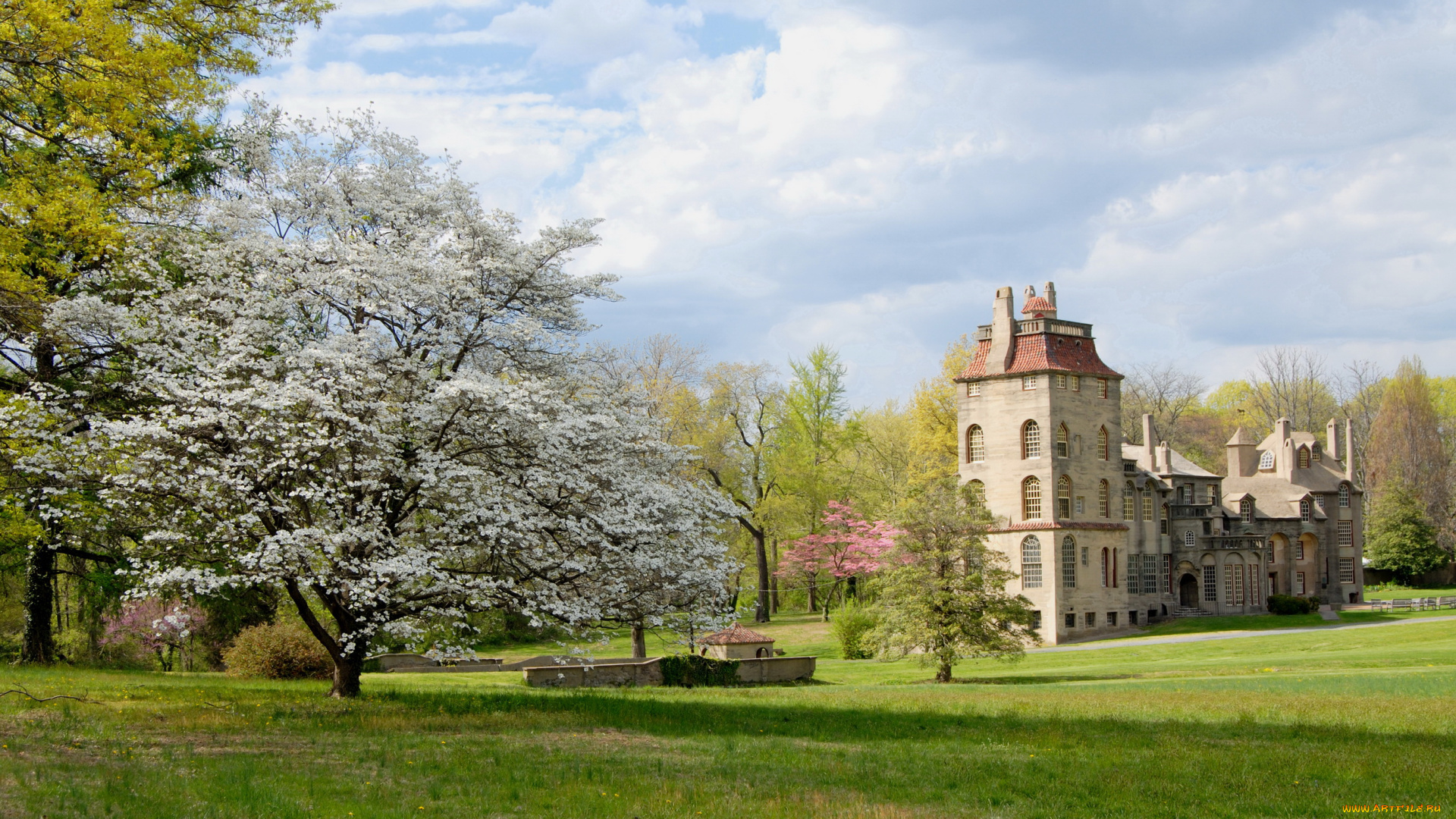 fonthill, castle, сша, пенсильвания, города, дворцы, замки, крепости, замок, парк