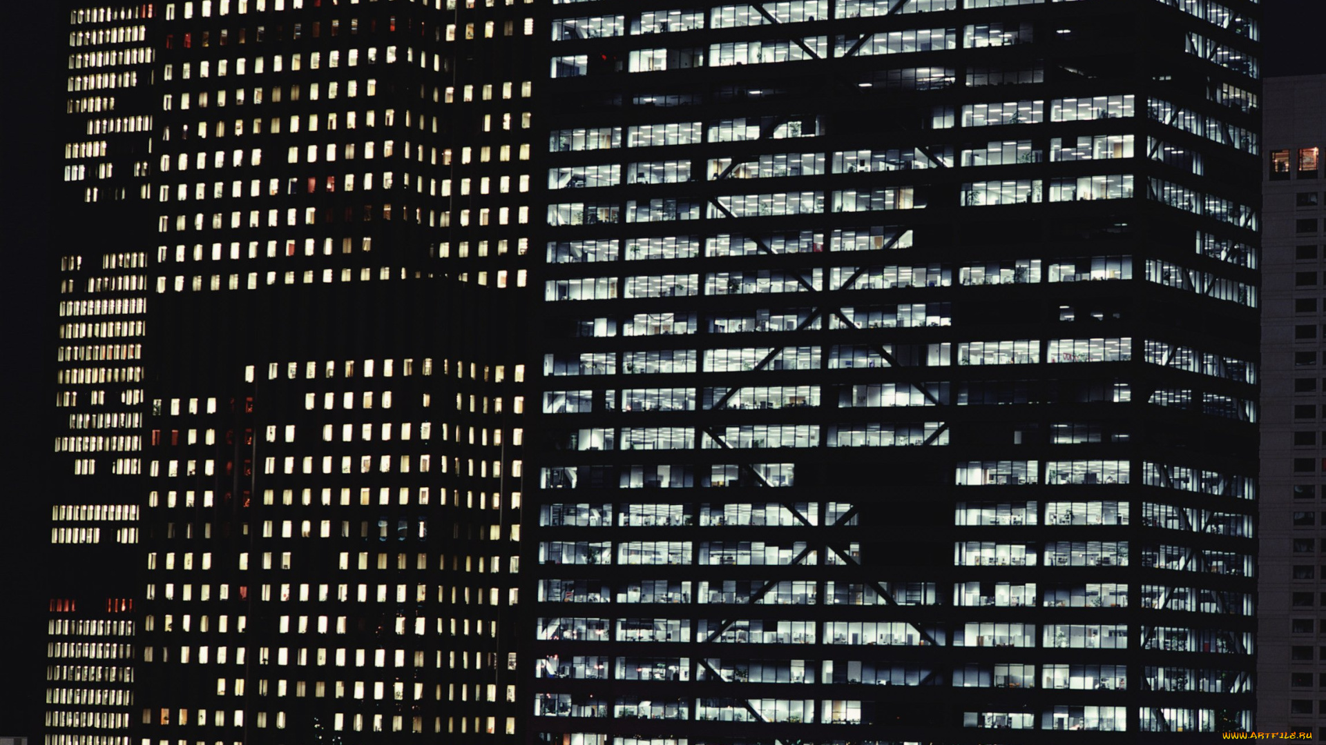 города, здания, дома, окна, небоскреб, дом, здание