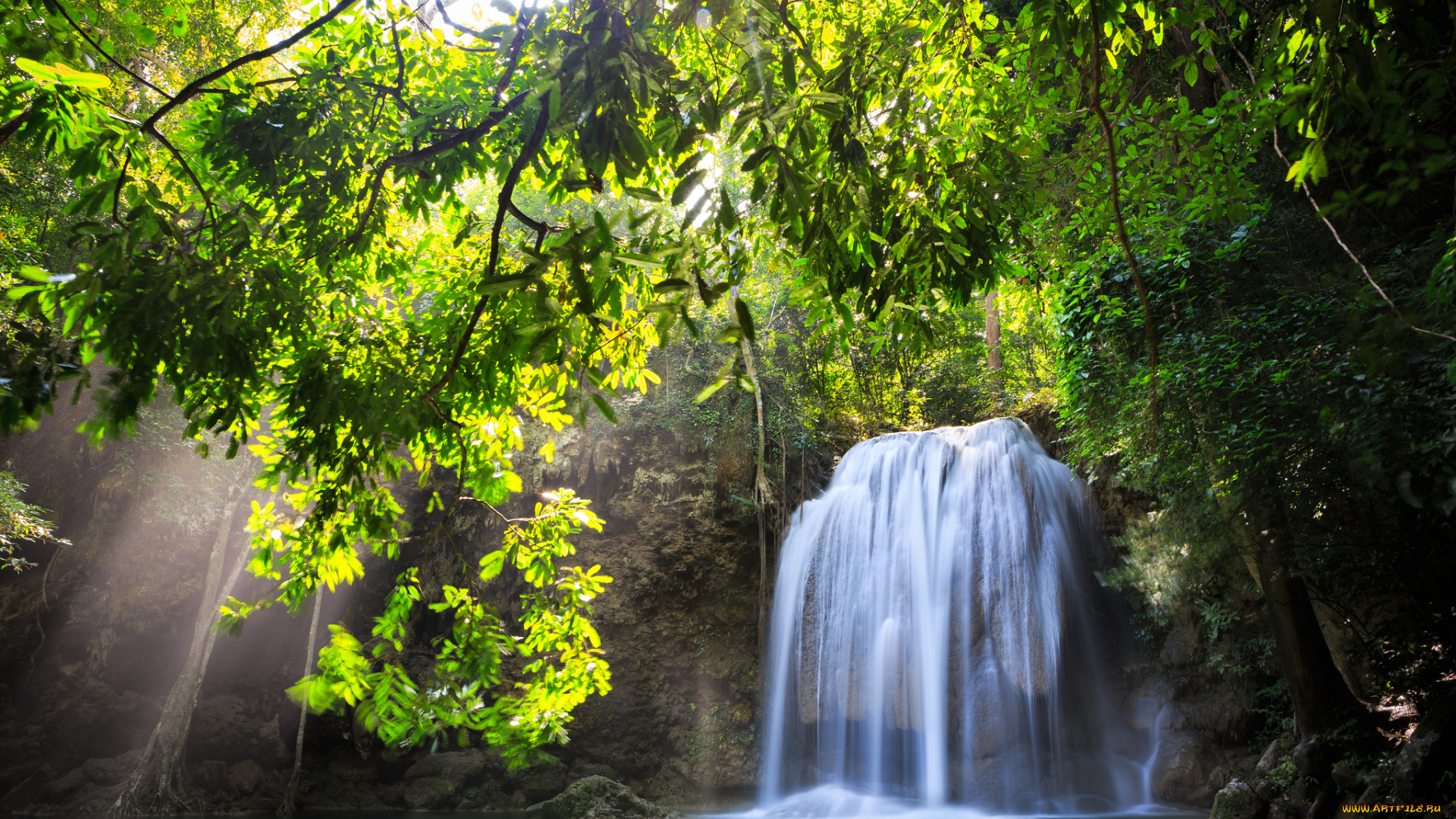 природа, водопады, thailand, таиланд, лес