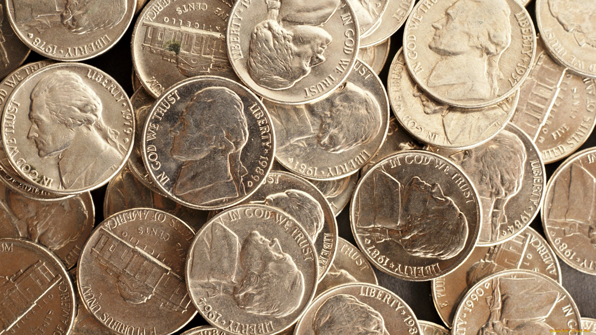 разное, золото, купюры, монеты, центы, сша