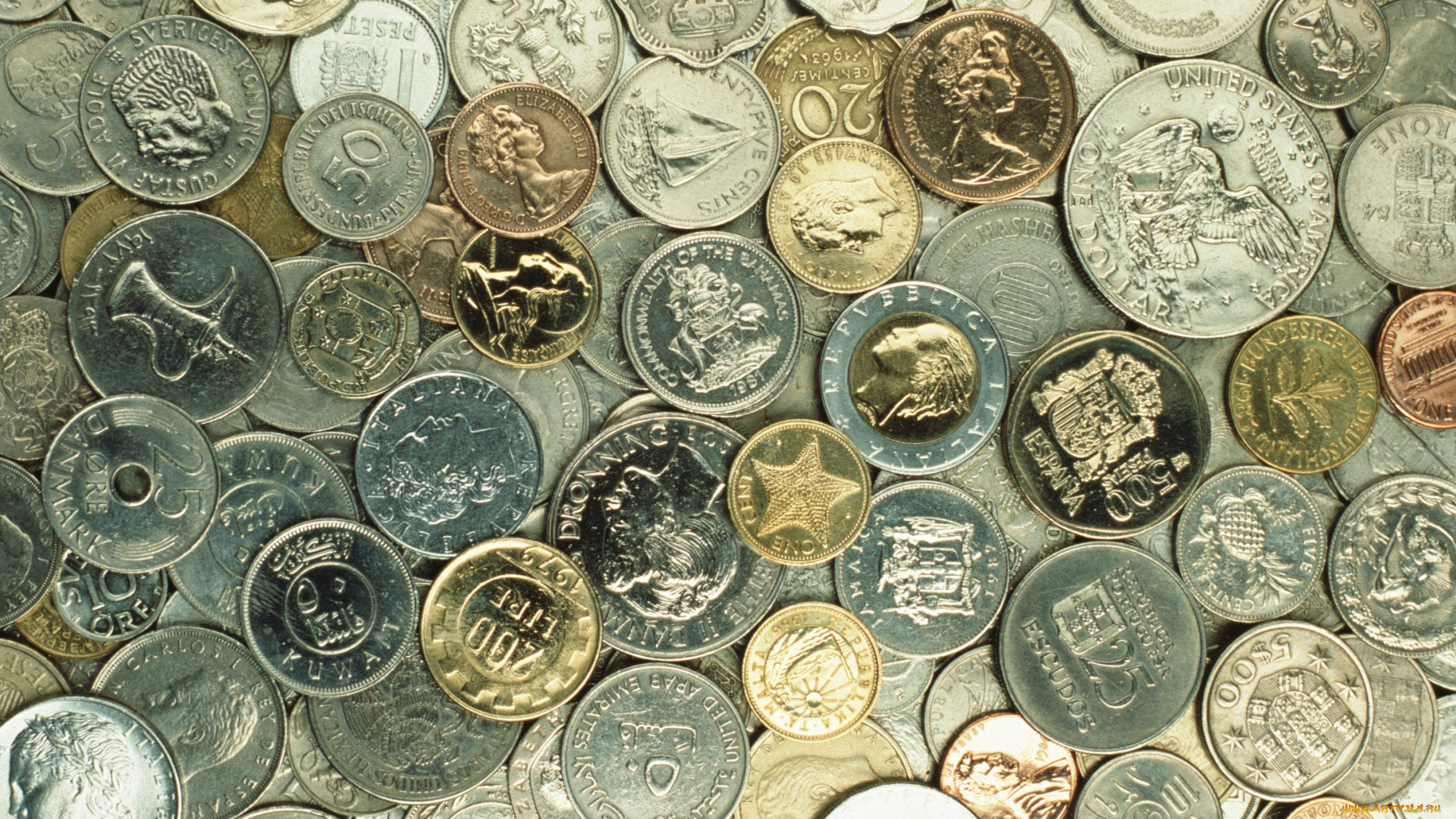 разное, золото, купюры, монеты, деньги