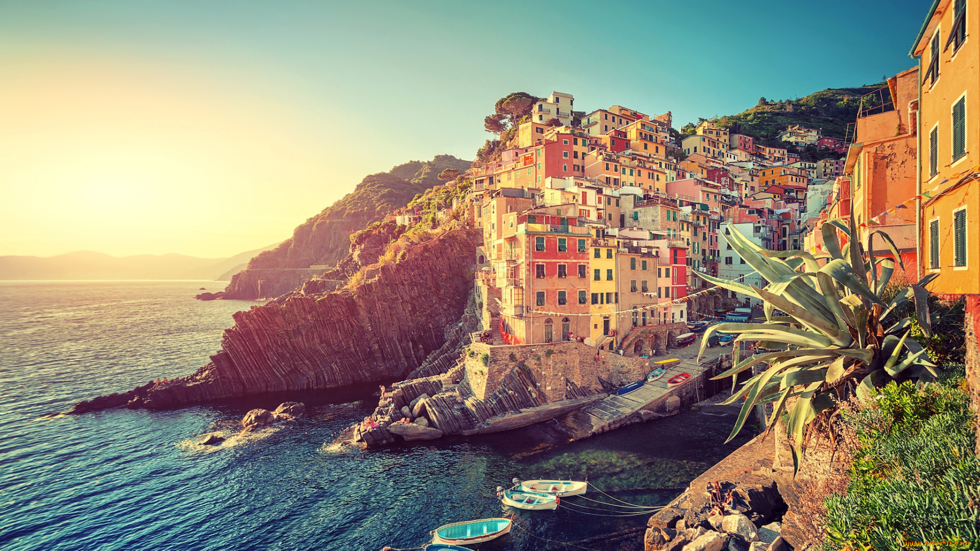 риомаджоре, италия, города, амальфийское, лигурийское, побережье, дома, море, солнце