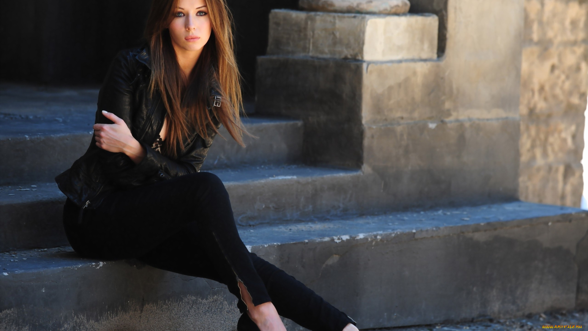 Ashley, Mulheron, девушки, , , ступени, куртка