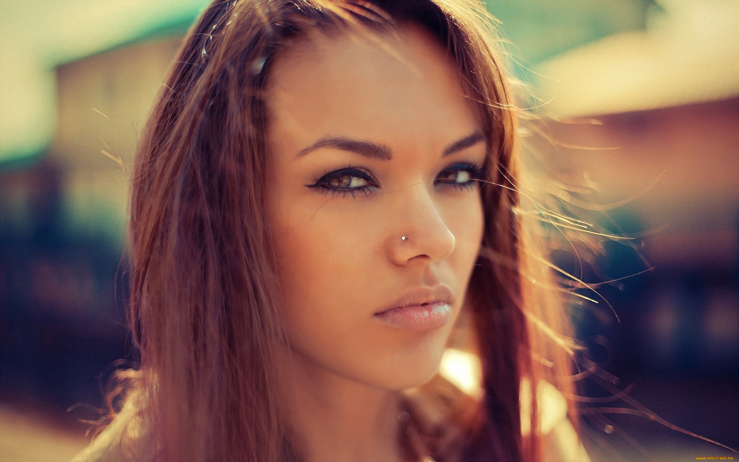 Natali, Danish, девушки, лицо, пирсинг, взгляд