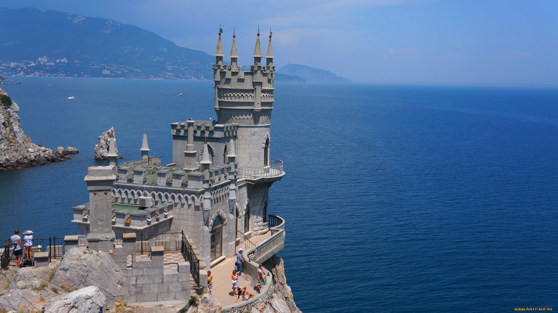 города, ласточкино, гнездо, , украина, замок, утес, море