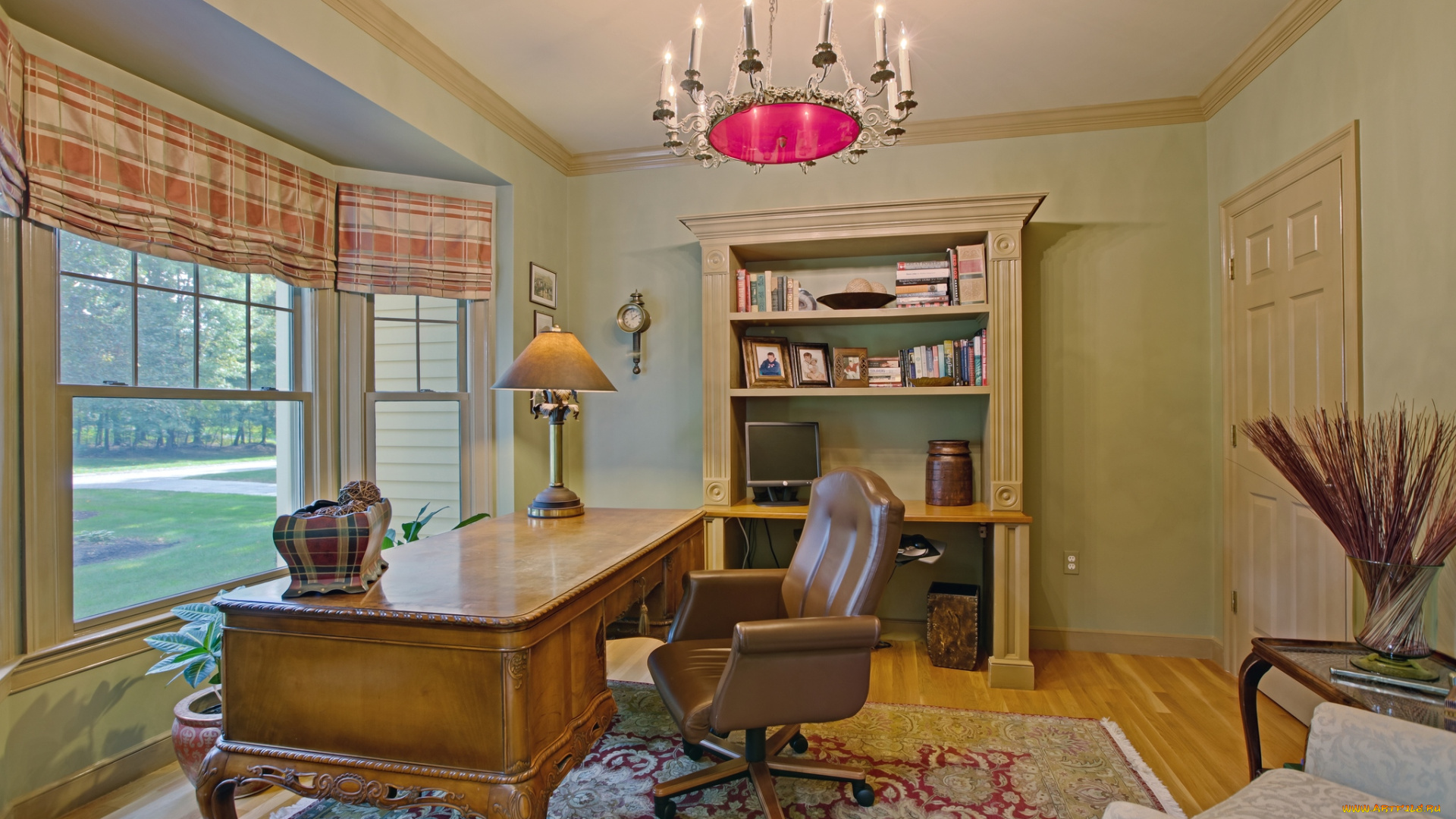 интерьер, кабинет, , библиотека, , офис, стол, кресло