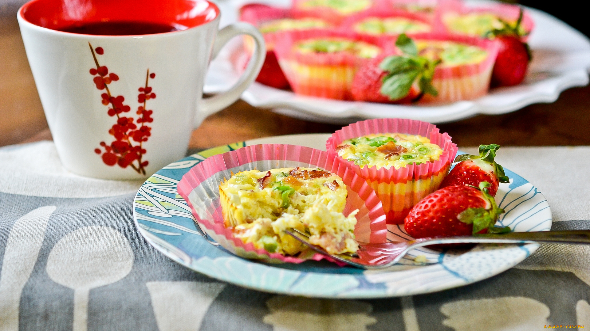 muffin-cup, souffles, еда, пирожные, , кексы, , печенье, кексы, закуска, клубника, кружка, кофе