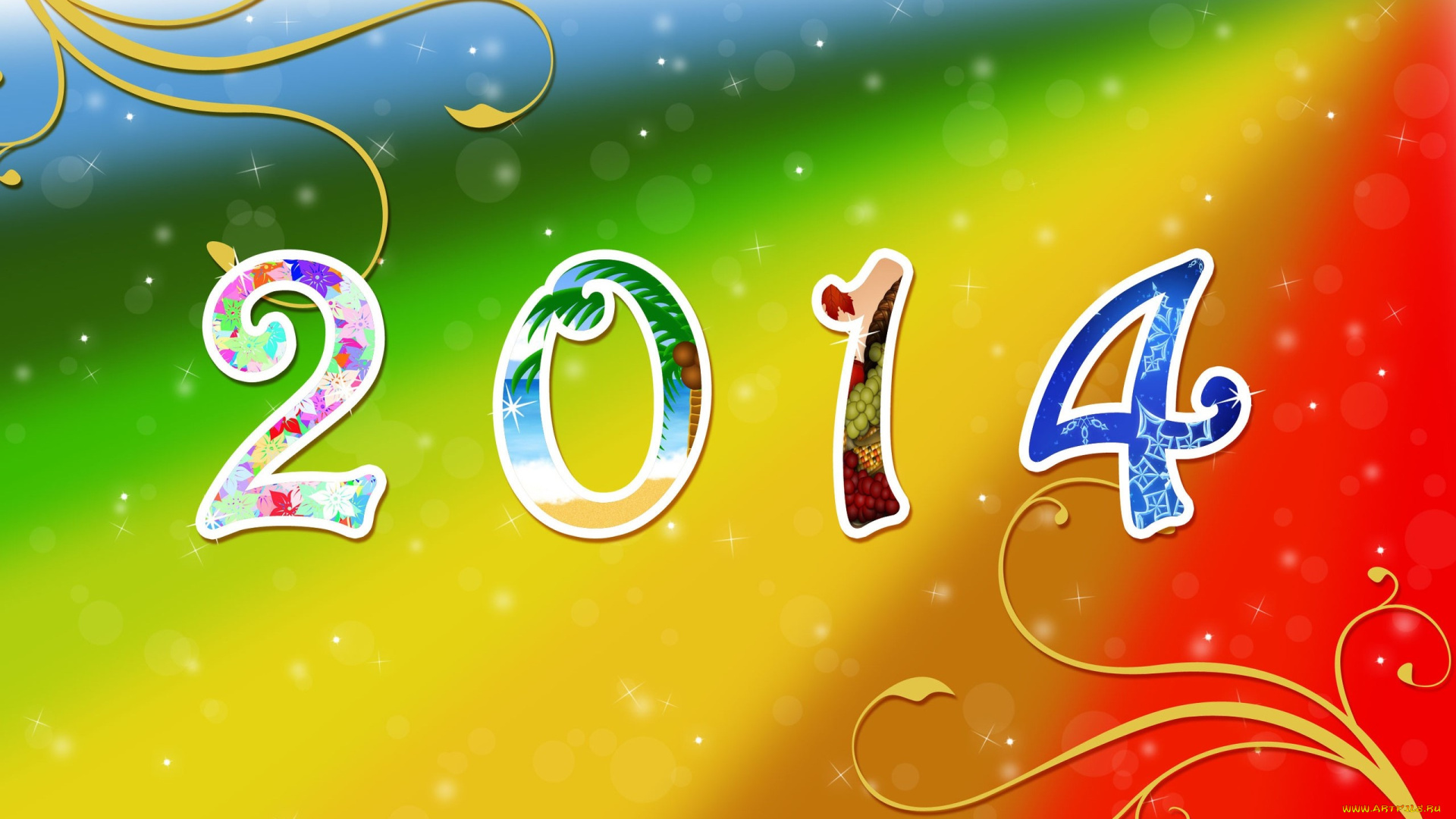 праздничные, векторная, графика, , новый, год, 2014, год