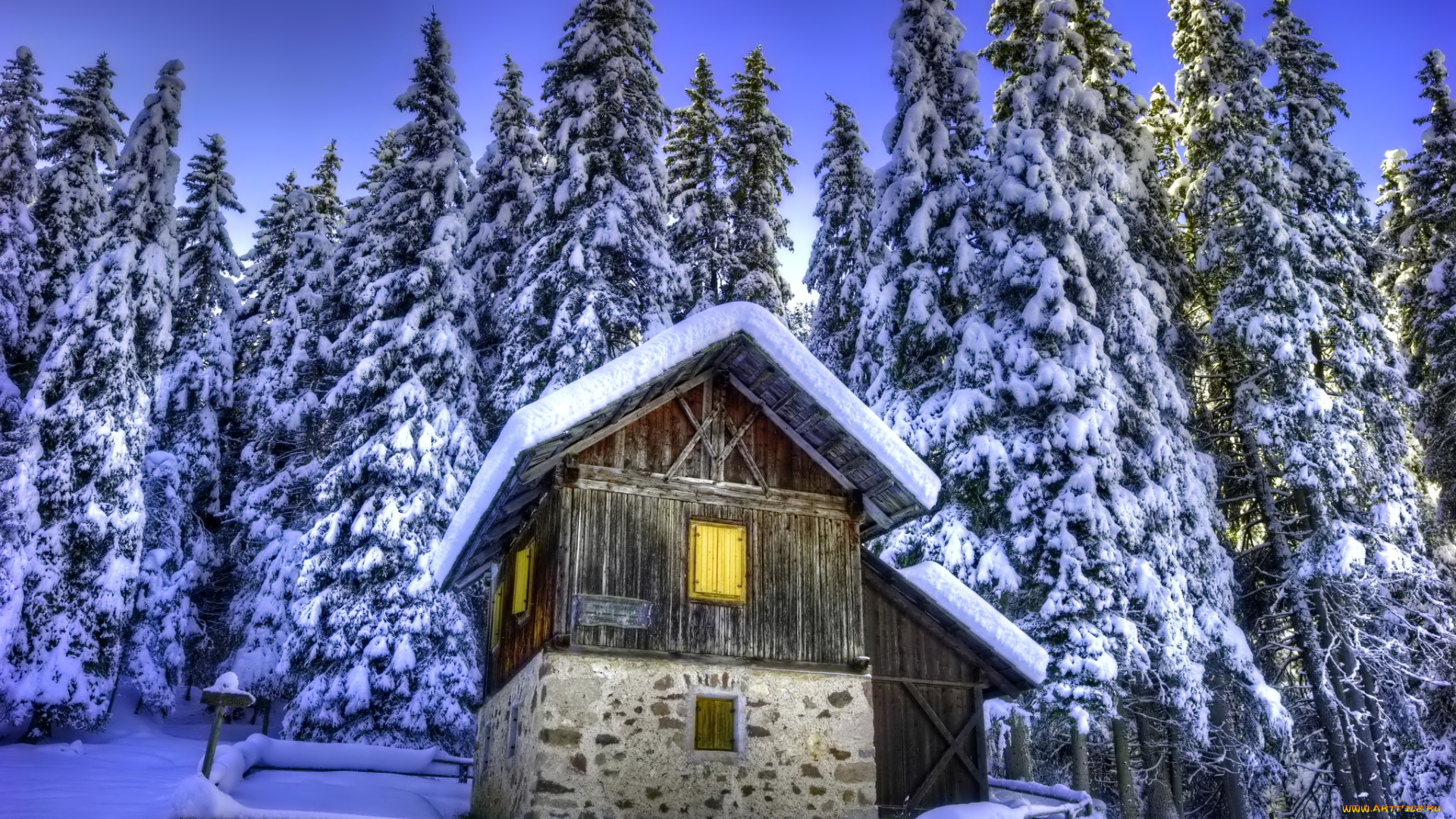 природа, зима, снег, дом, лес, швейцария, альпы