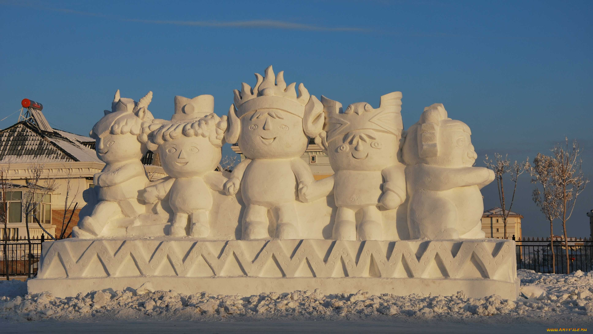разное, фигуры, из, песка, , льда, и, снега, снег, фигуры