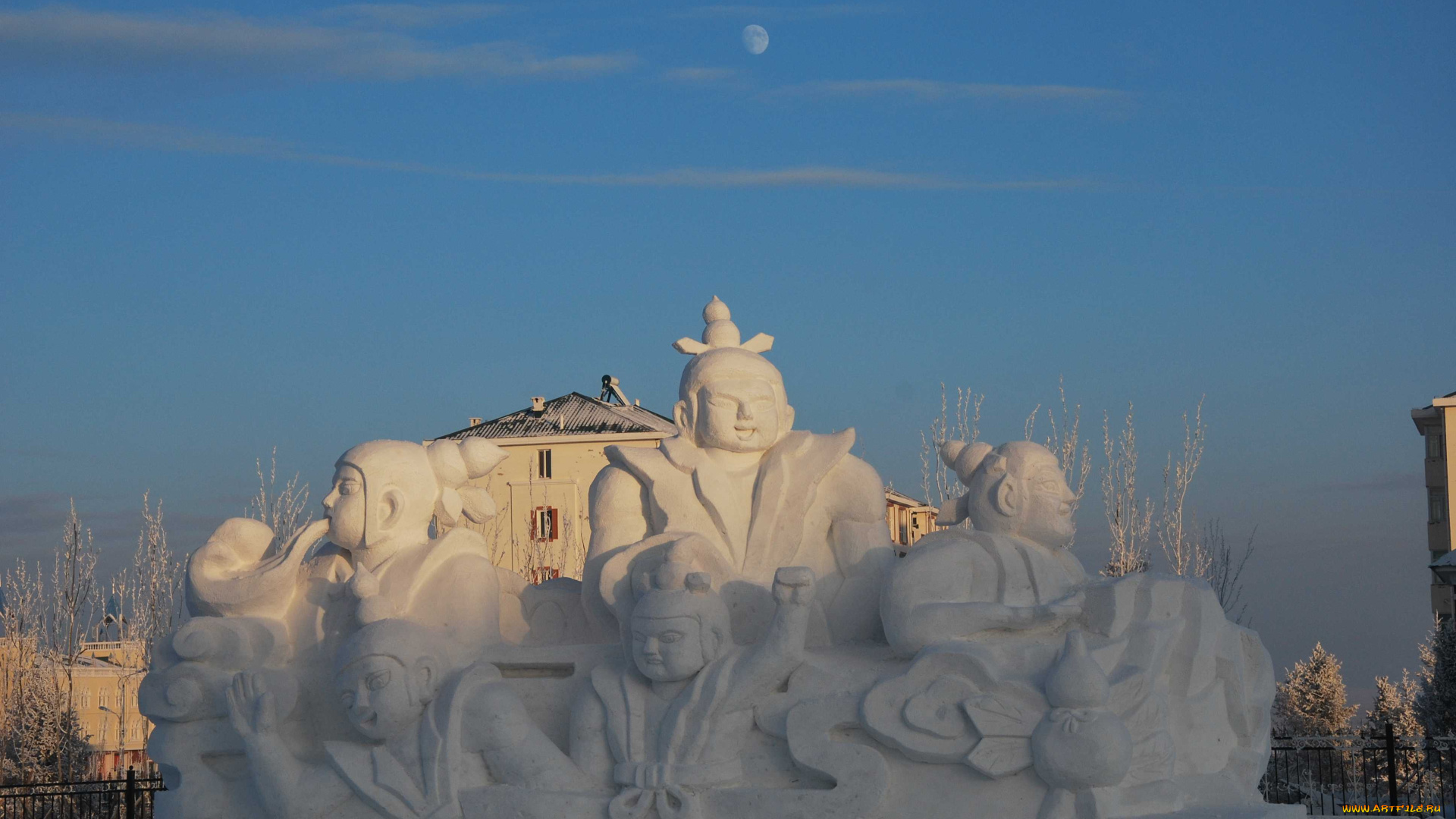 разное, фигуры, из, песка, , льда, и, снега, снег, фигуры