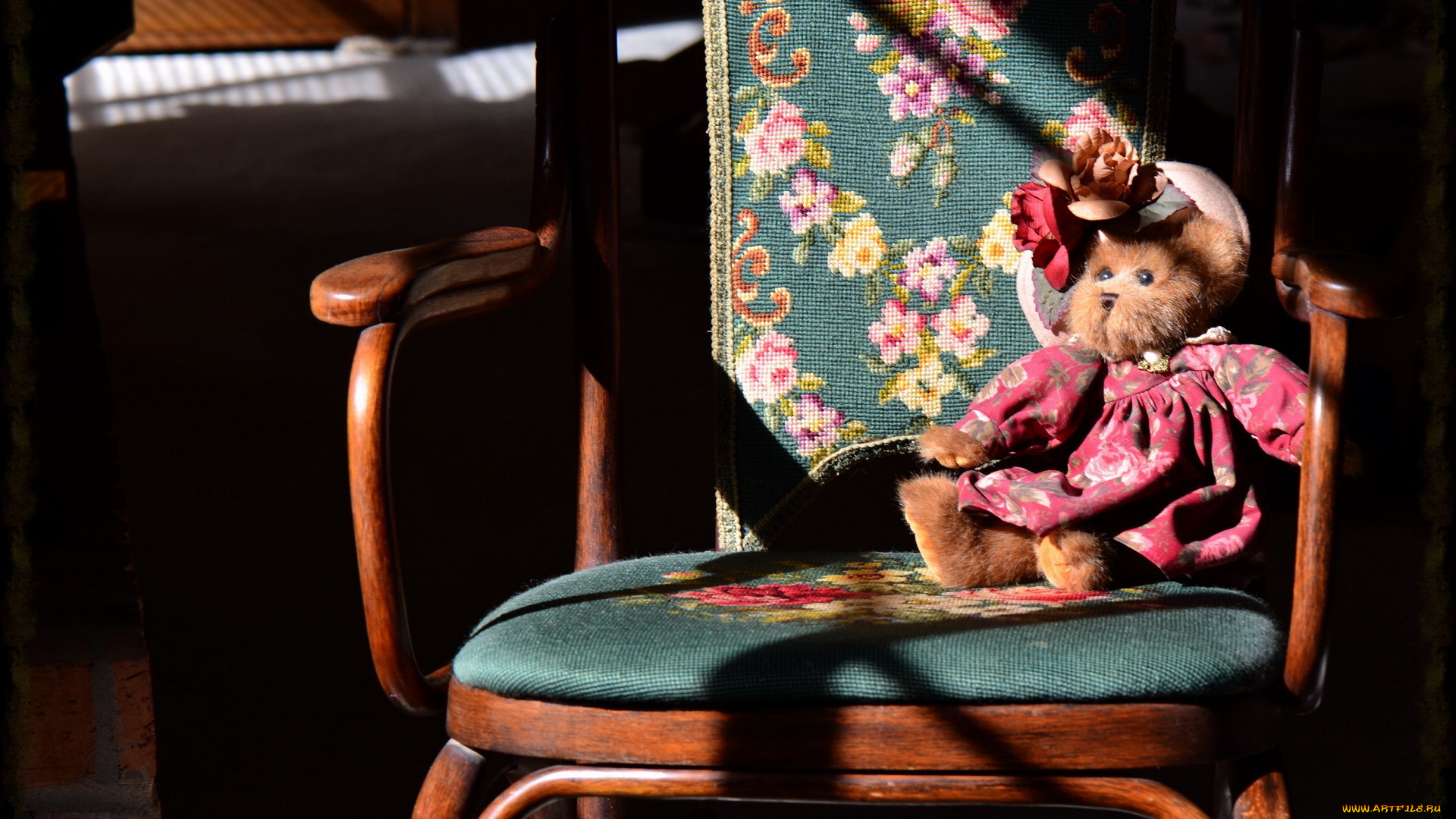 разное, игрушки, игрушка, плюшевый, мишка, стул