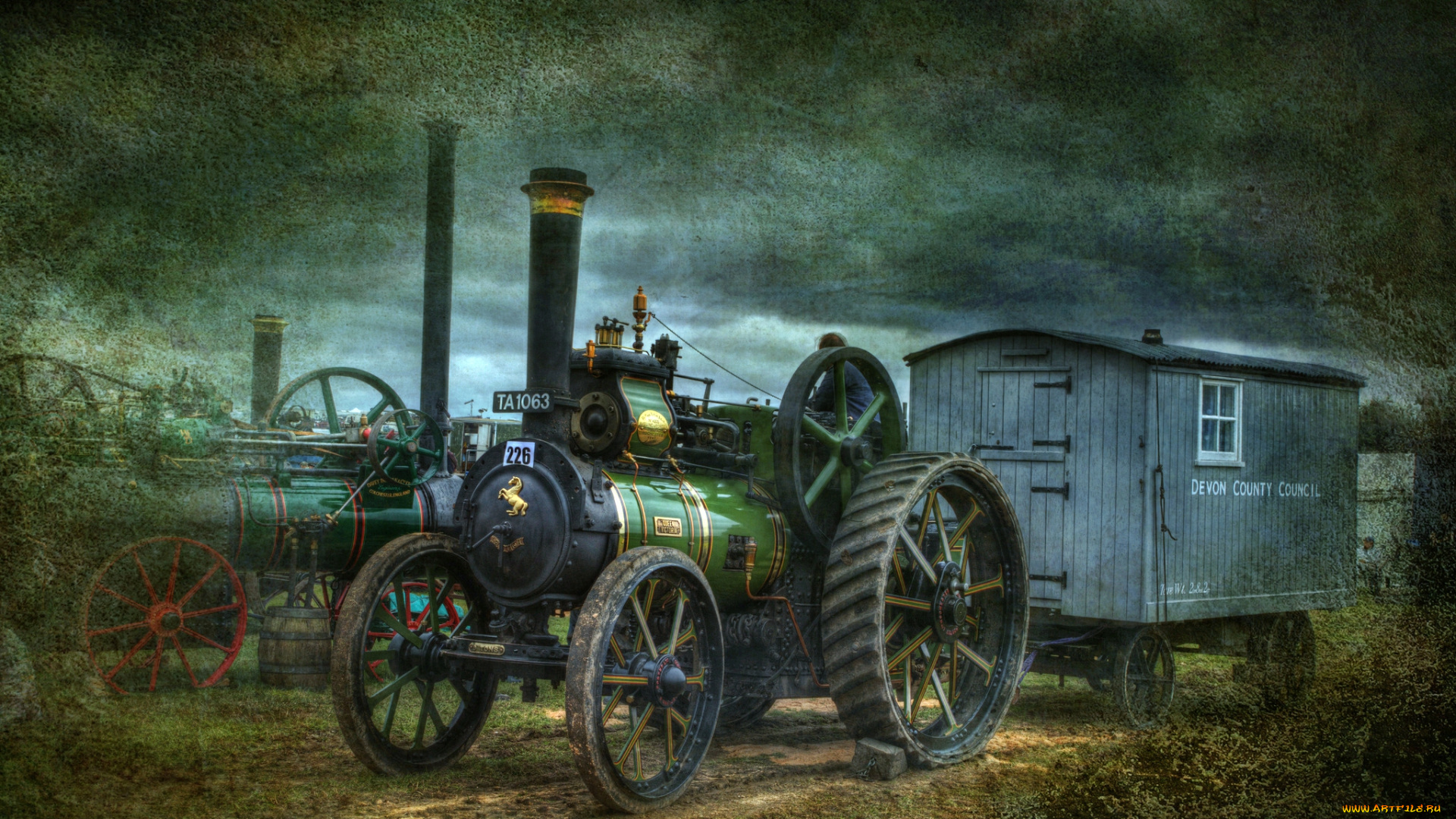 техника, тракторы, прицеп, паровой, трактор