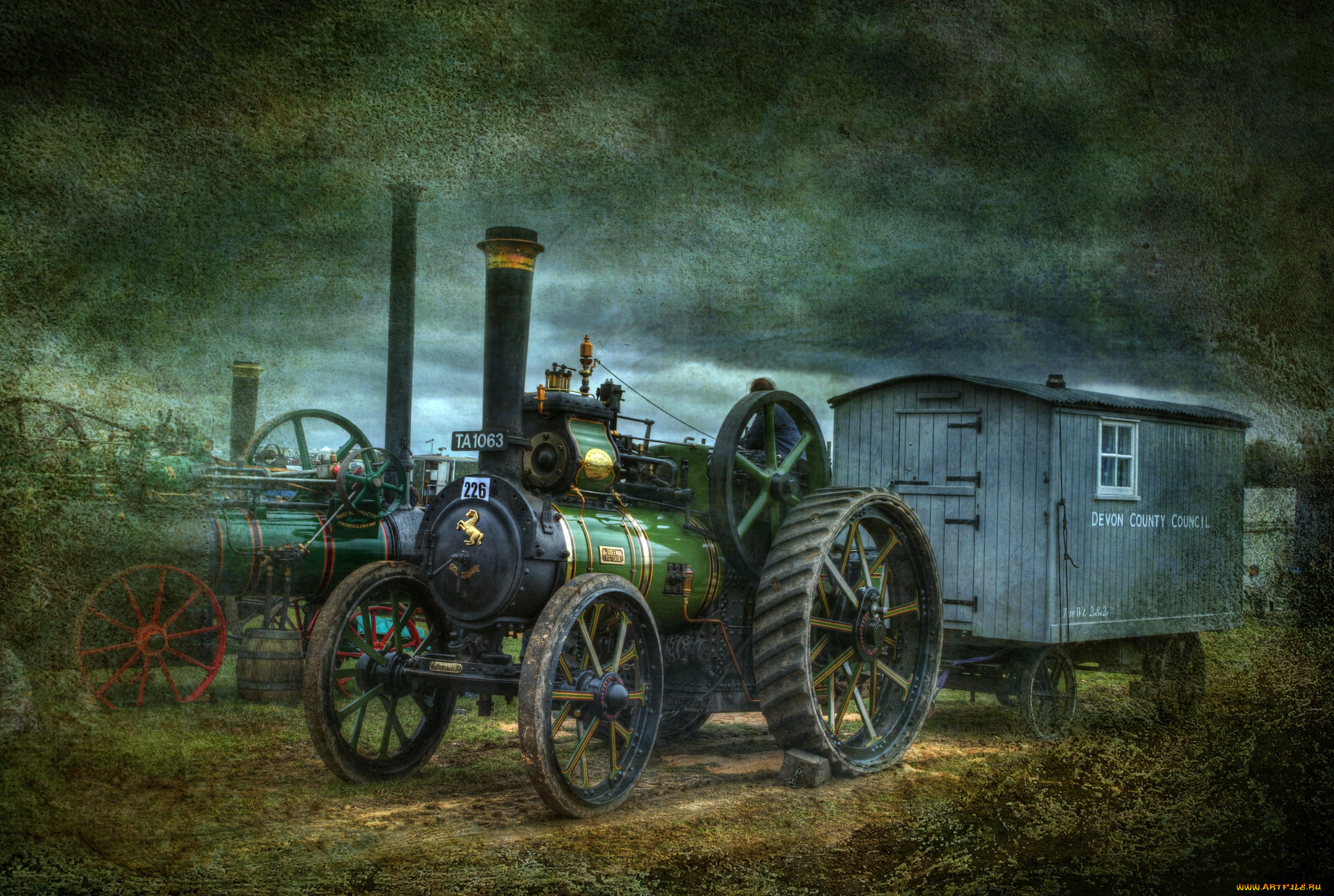 техника, тракторы, прицеп, паровой, трактор