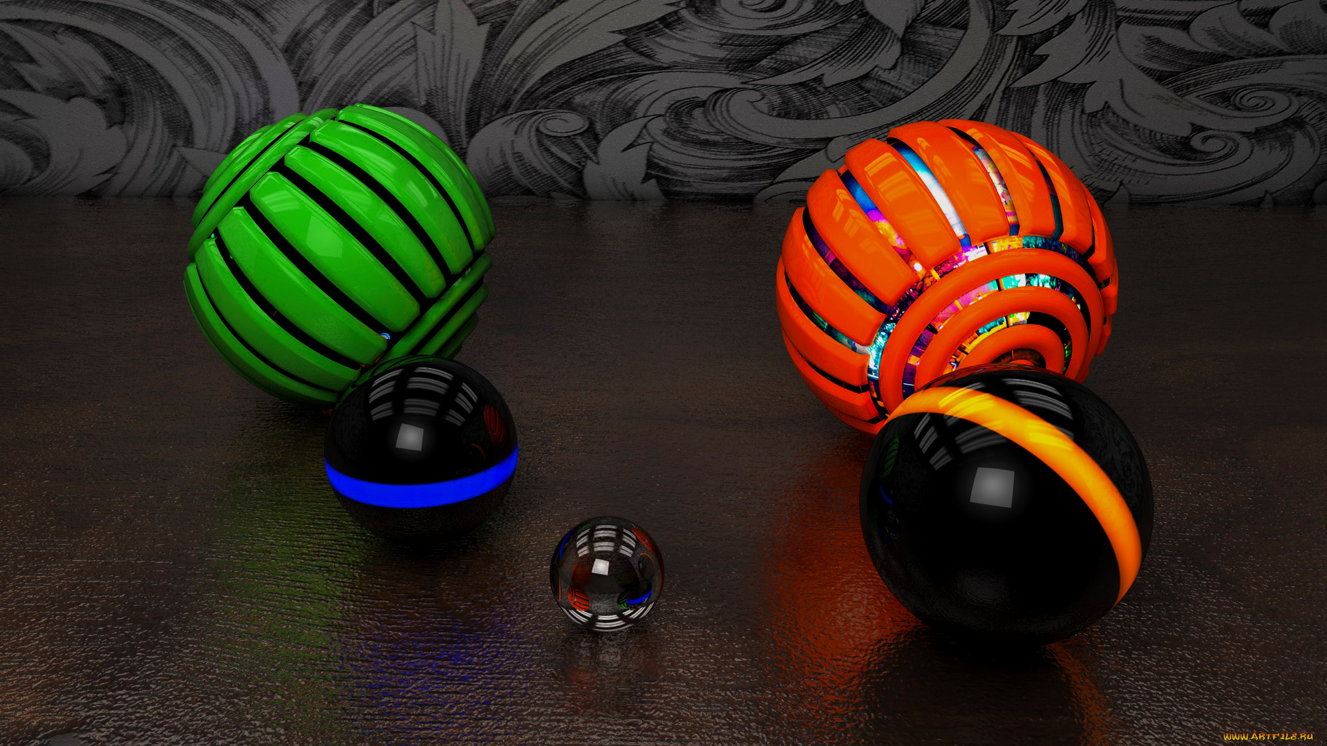 3д, графика, шары, , balls, шары, фон