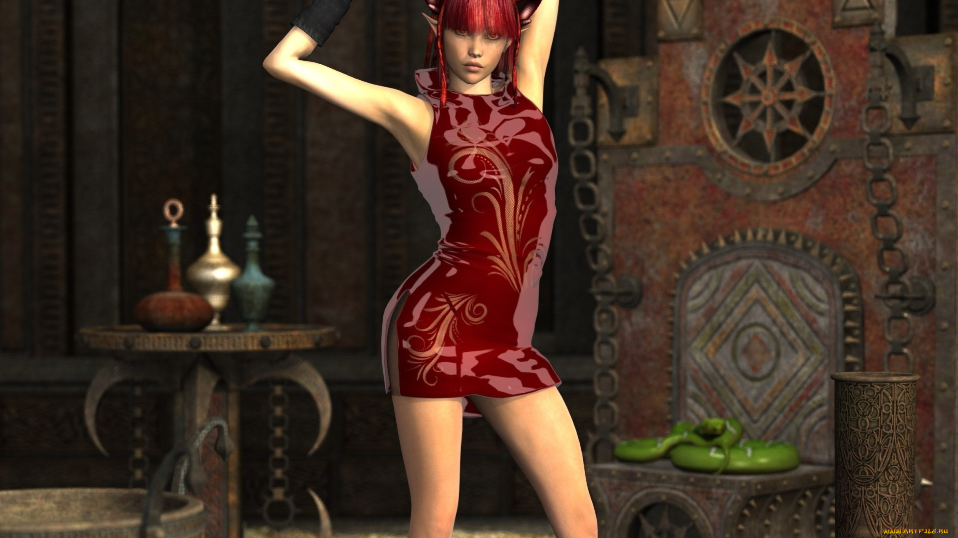 3д, графика, существа, , creatures, кастаника, взгляд, фон