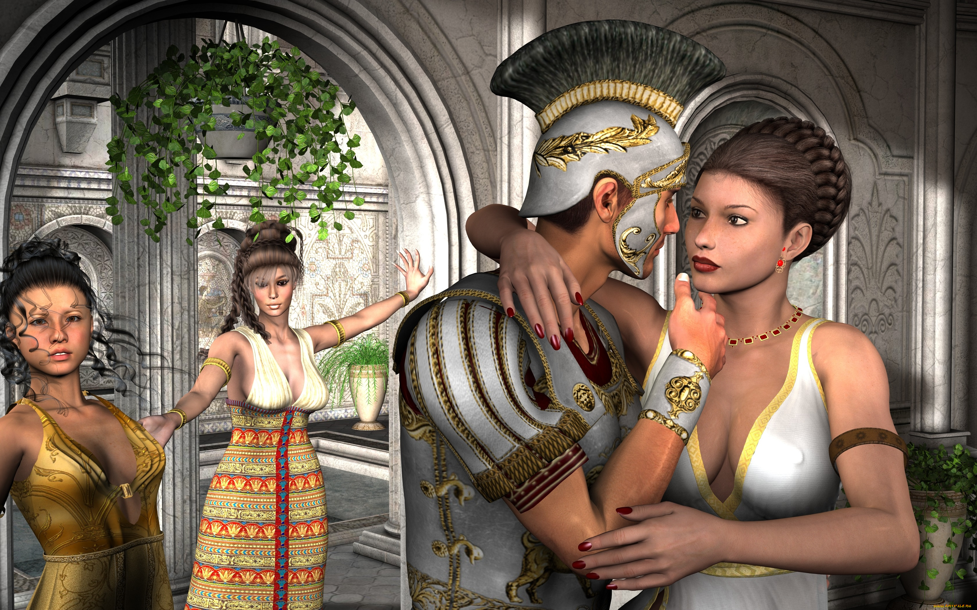 3д, графика, люди, , people, мужчина, девушки, фон