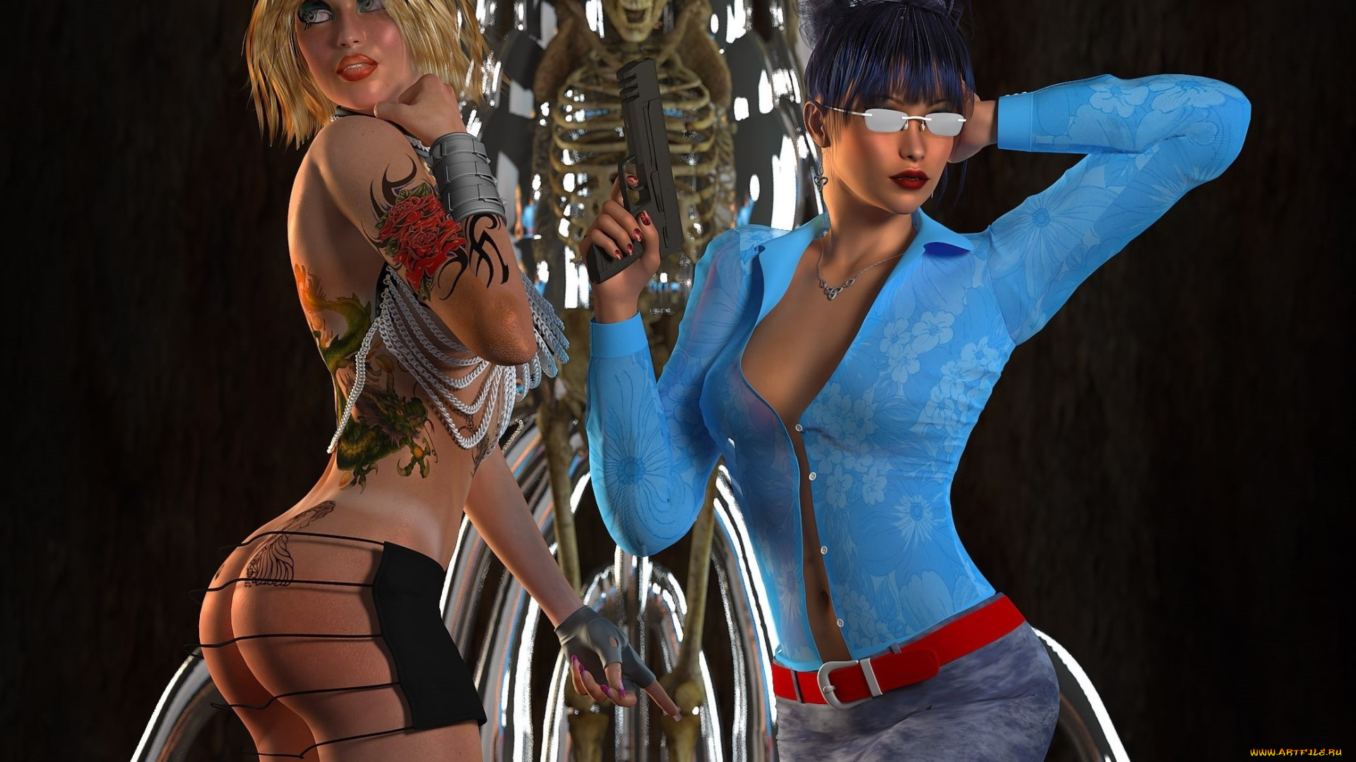 3д, графика, люди, , people, фон, взгляд, девушки