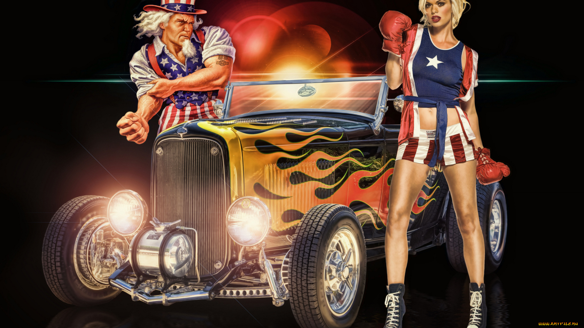 автомобили, 3d, car&girl, авто, девица