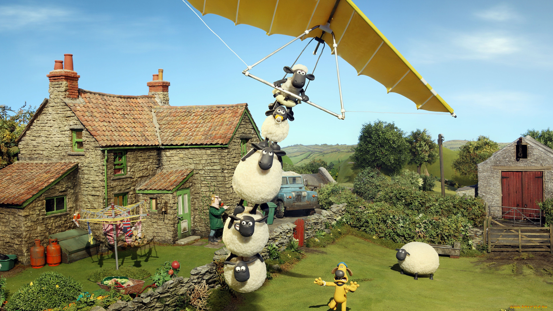 мультфильмы, shaun, the, sheep, movie, shaun, the, sheep