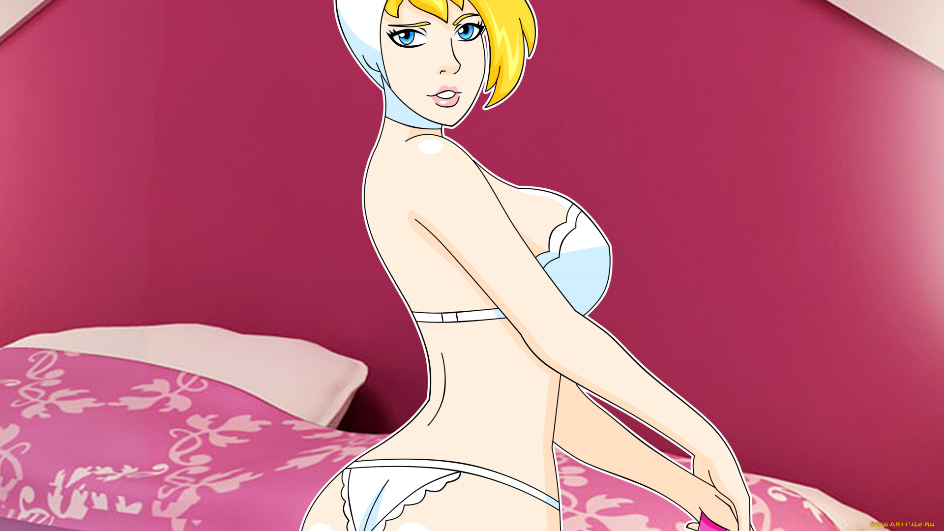 векторная, графика, девушки, , girls, девушка, фон, взгляд