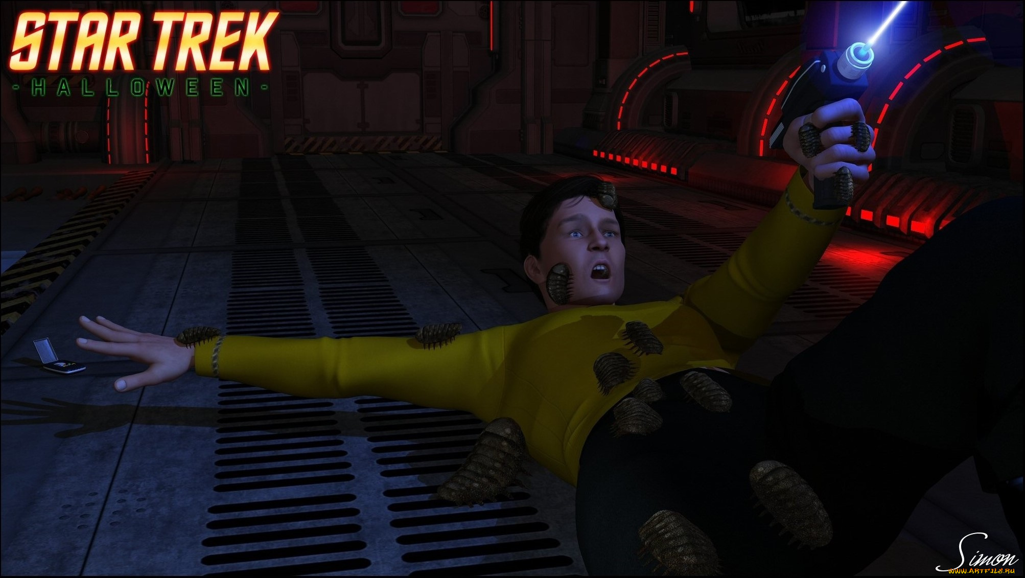 видео, игры, star, trek, online, взгляд, мужчина, оружие, фон