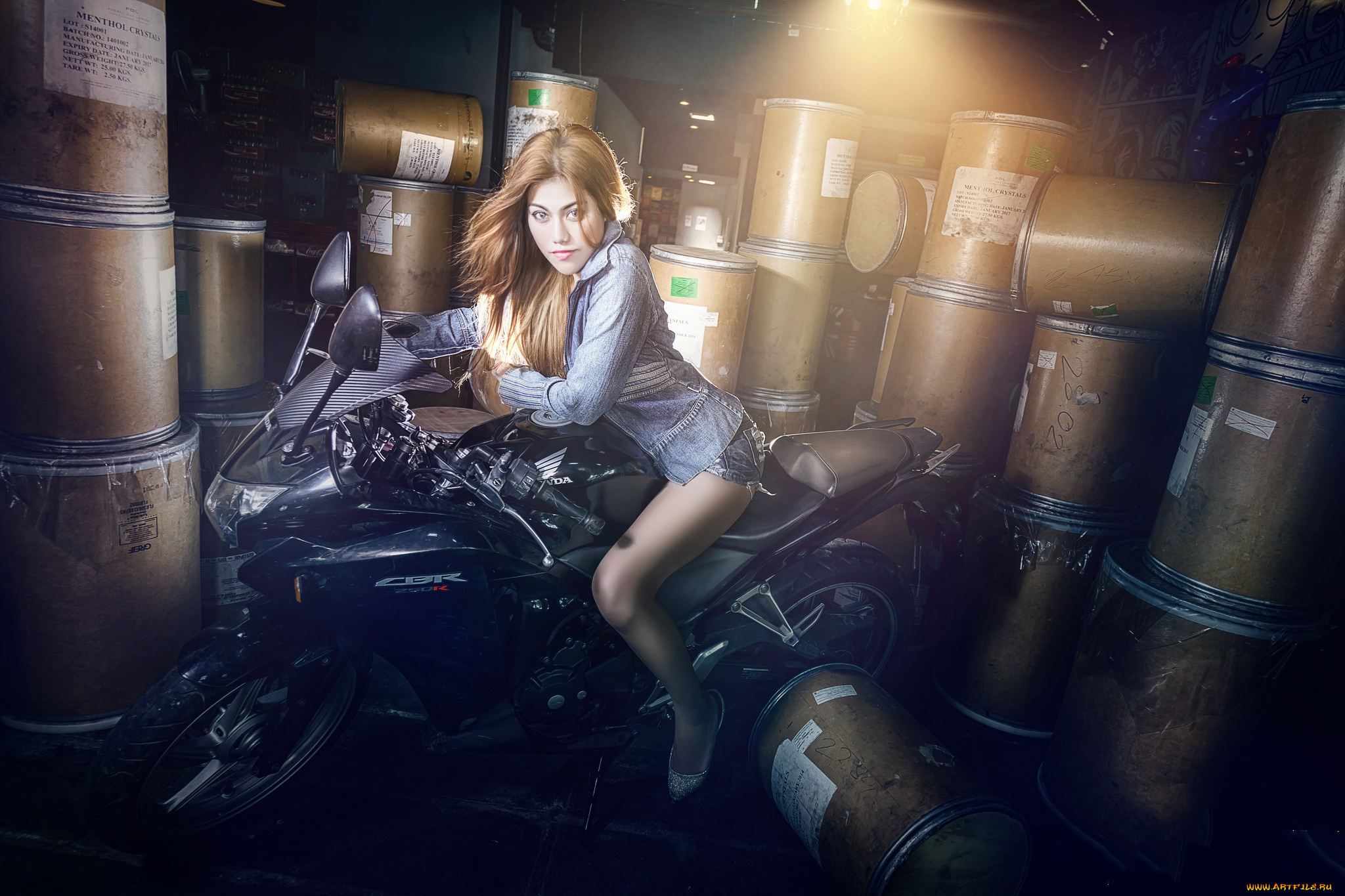 мотоциклы, мото, с, девушкой, байк, девица