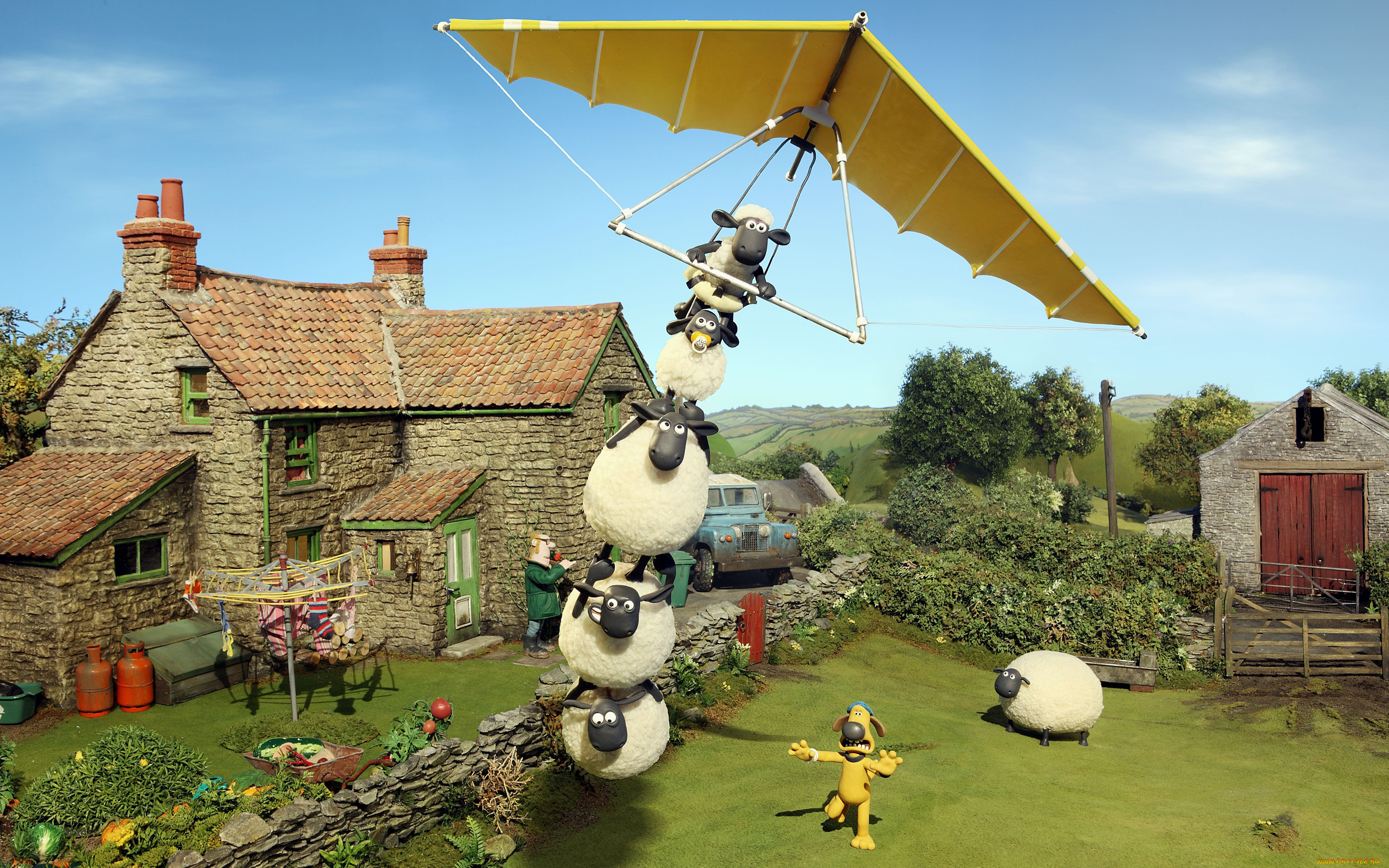мультфильмы, shaun, the, sheep, movie, shaun, the, sheep