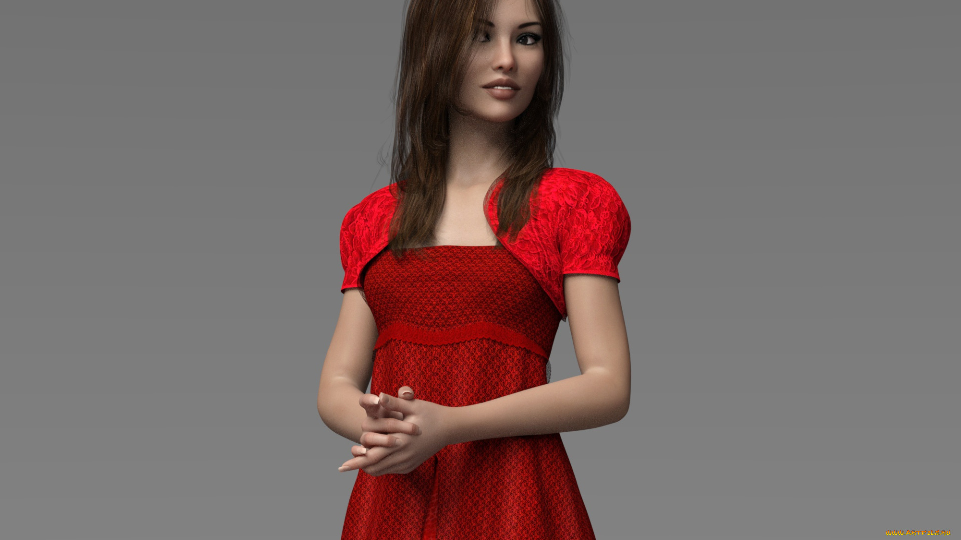 3д, графика, море, , sea, фон, взгляд, девушка