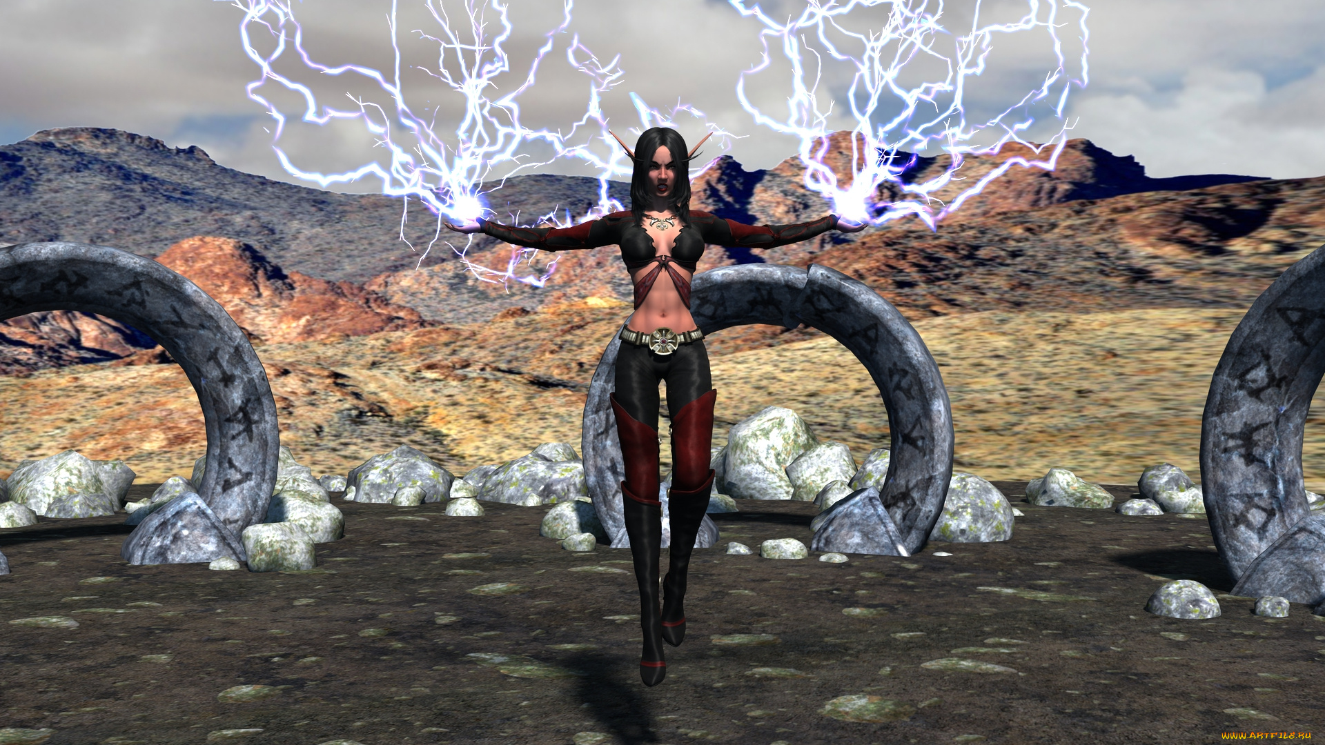 3д, графика, существа, , creatures, фон, взгляд, девушка