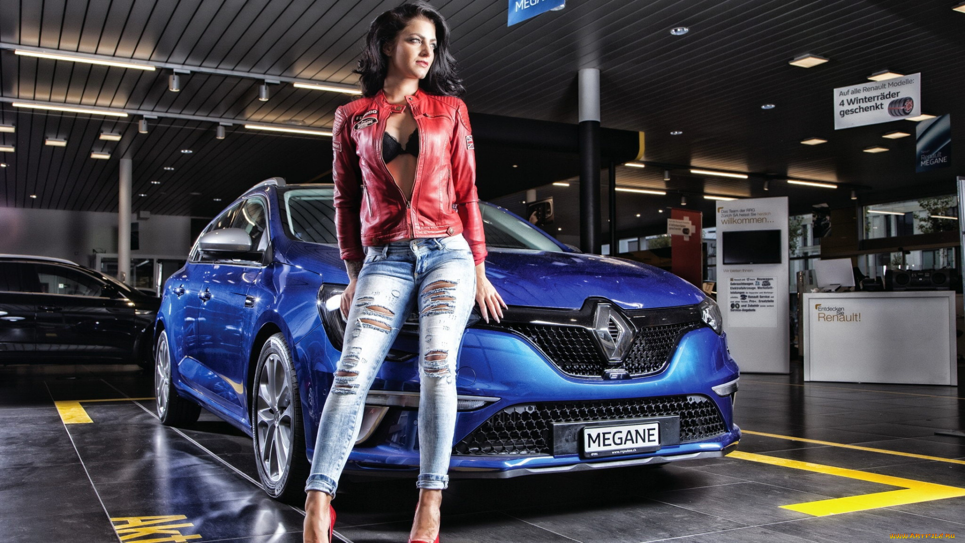 автомобили, -авто, с, девушками, куртка, renault, туфли, джинсы