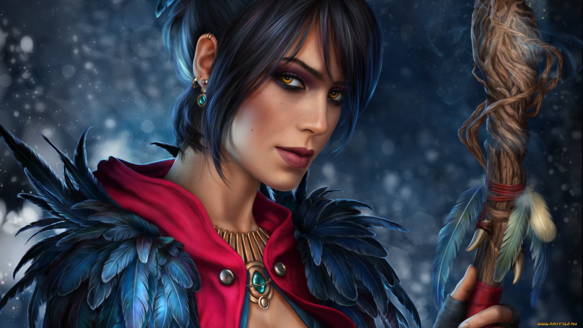 dragon, age, видео, игры, фон, девушка, взгляд