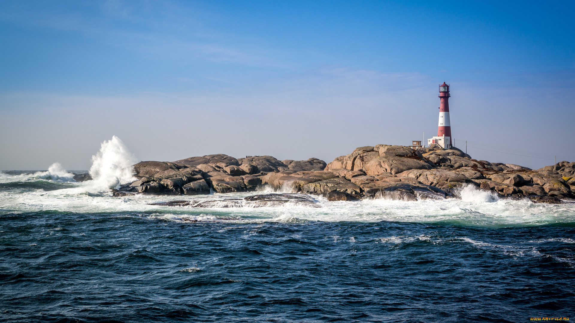природа, маяки, небо, камень, маяк, волны, море