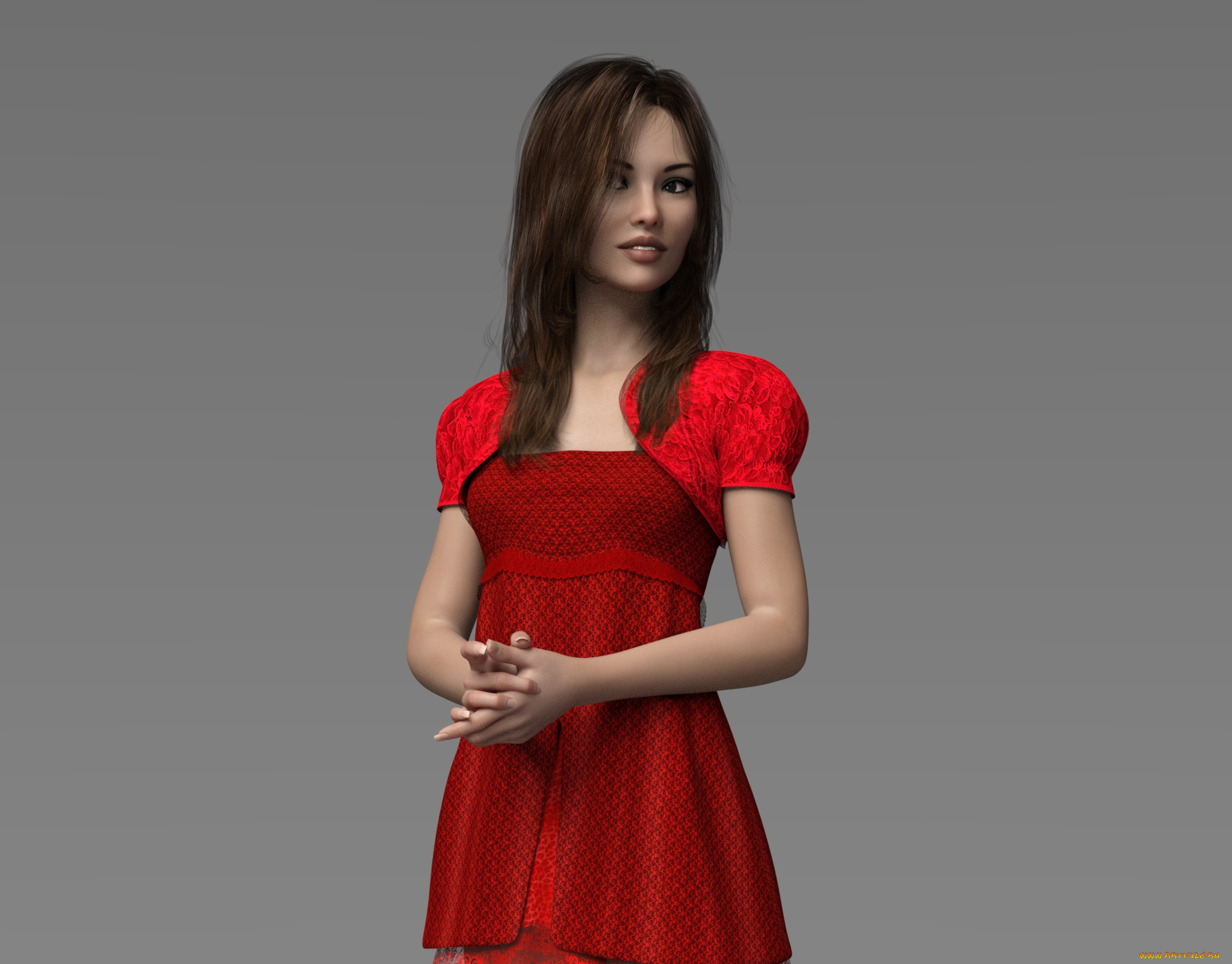 3д, графика, море, , sea, фон, взгляд, девушка