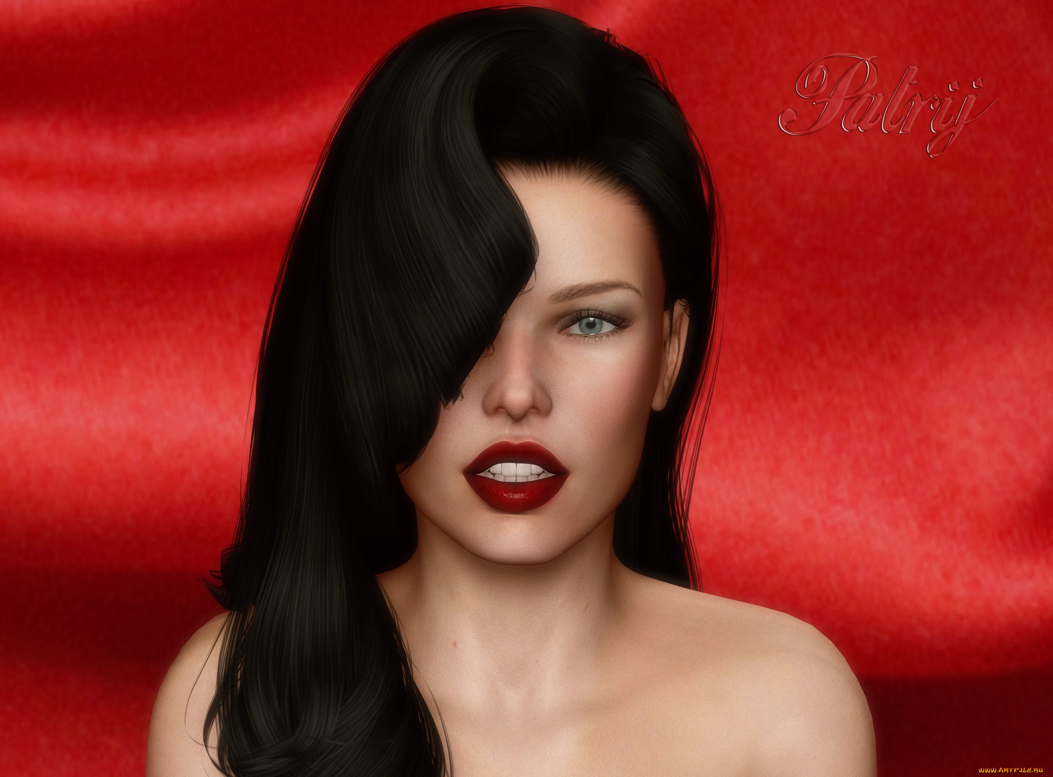 3д, графика, портрет, , portraits, девушка, фон, взгляд